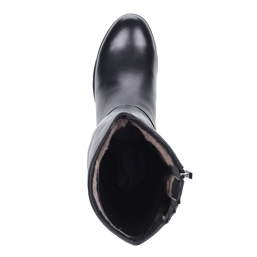 Кожаные сапоги на устойчивом каблуке в черном цвете Respect, размер 41 - фото 6
