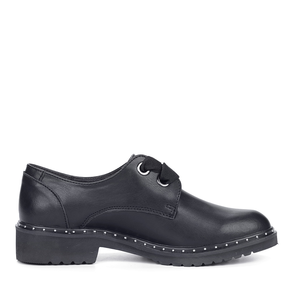Черные кожаные полуботинки на шнуровке от Respect-shoes