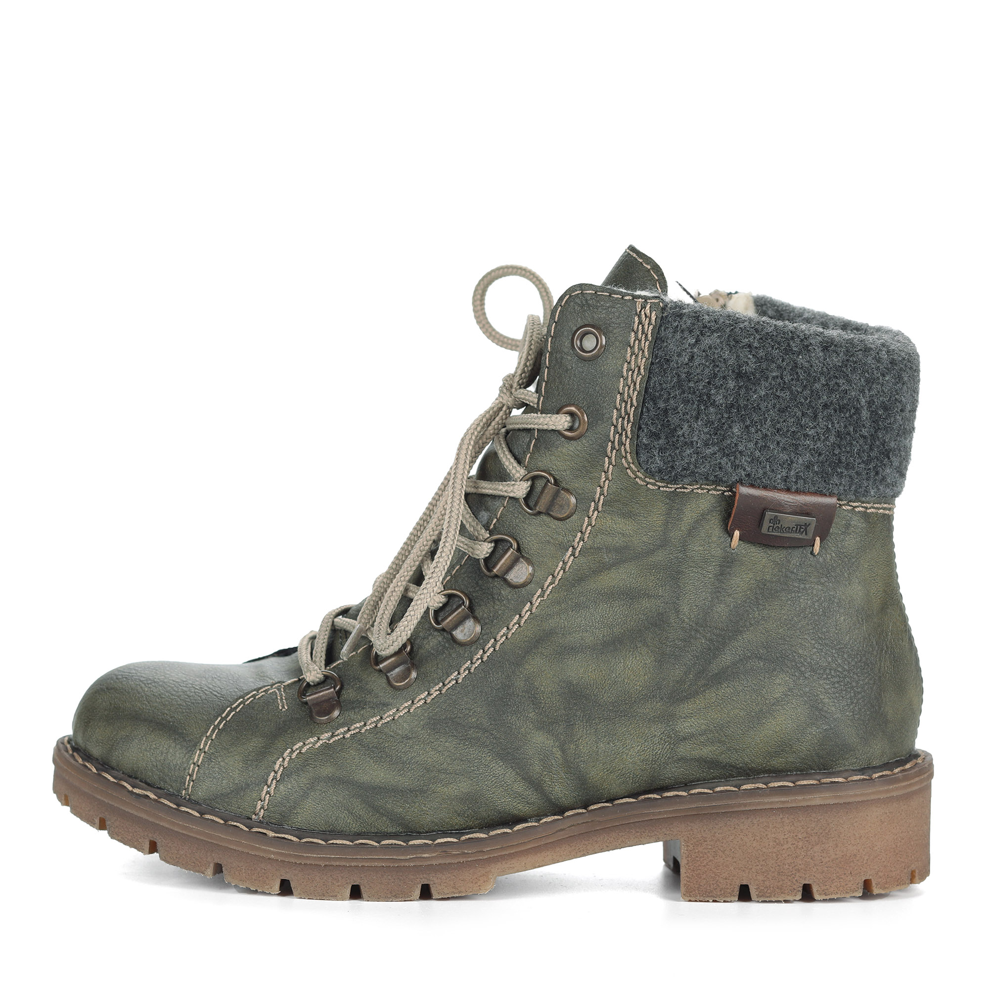 Зеленые комфортные ботинки на шерсти Rieker, размер 39, цвет зеленый - фото 2