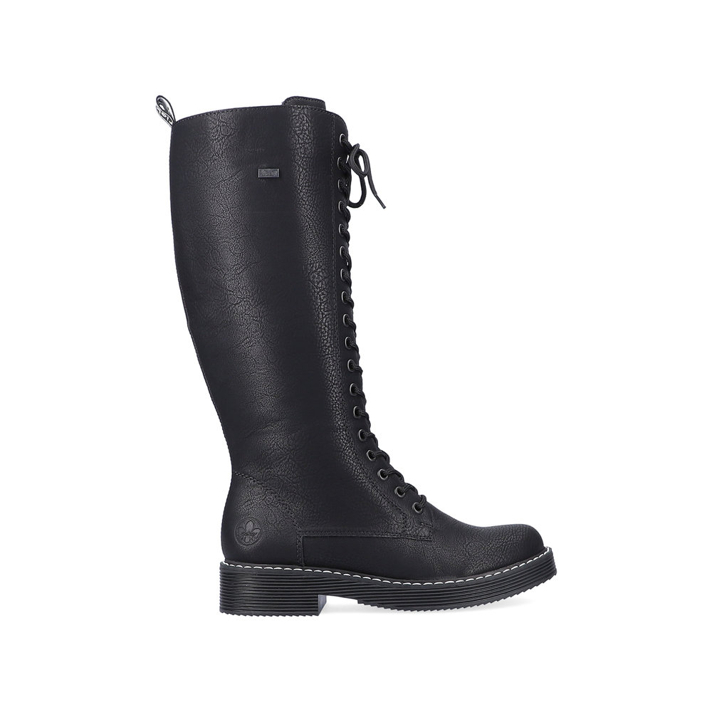 Черные утепленные высокие ботинки из экокожи Rieker, размер 39, цвет черный - фото 11