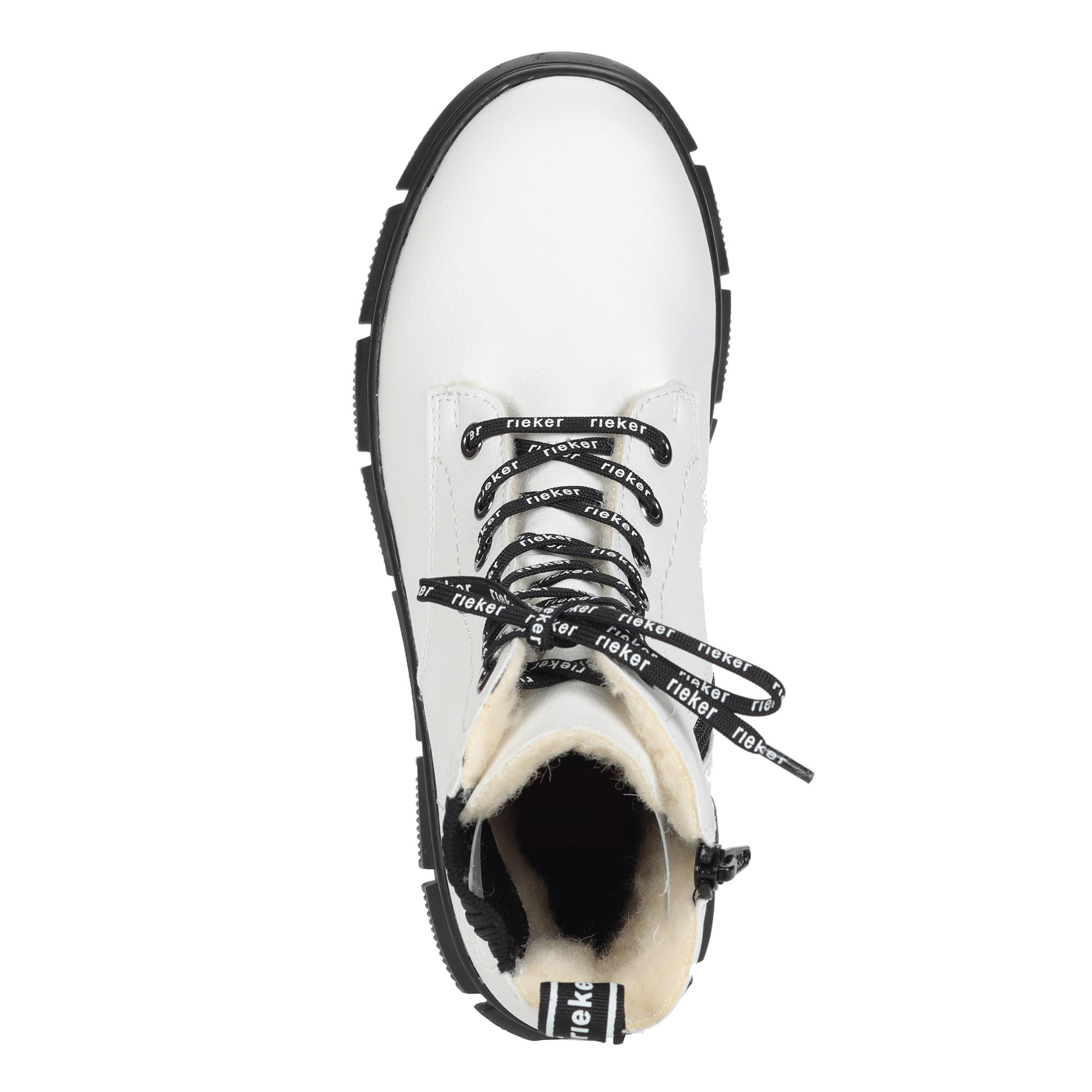 Белые ботинки из экокожи на подкладке из натуральной шерсти на утолщенной подошве Rieker, размер 36, цвет белый - фото 6