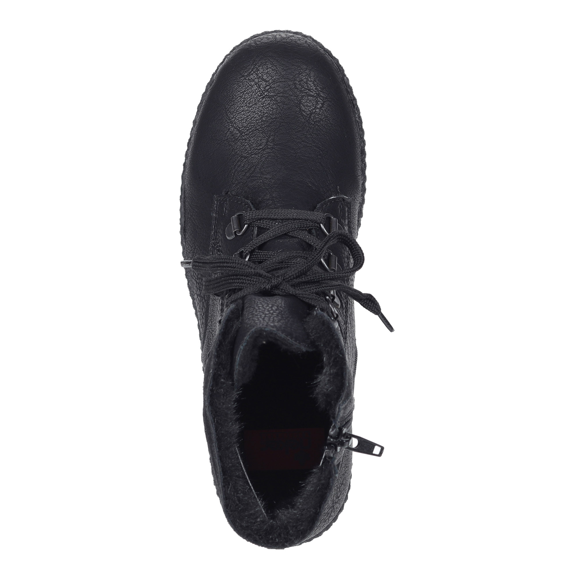 Черные ботинки из экокожи на шерсти Rieker, размер 38, цвет черный - фото 4