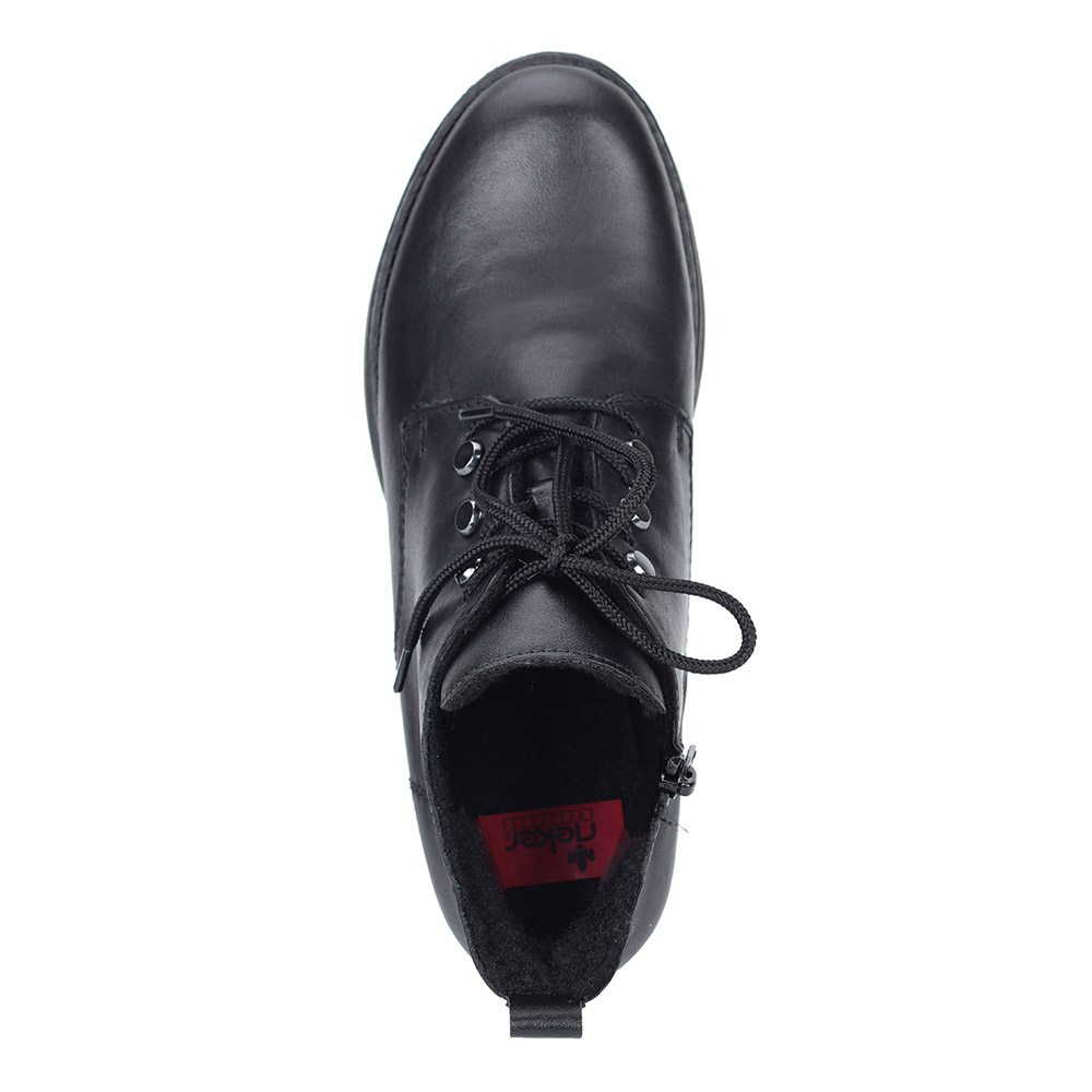 Черные ботинки на шнуровке из экокожи Rieker, размер 37, цвет черный - фото 5