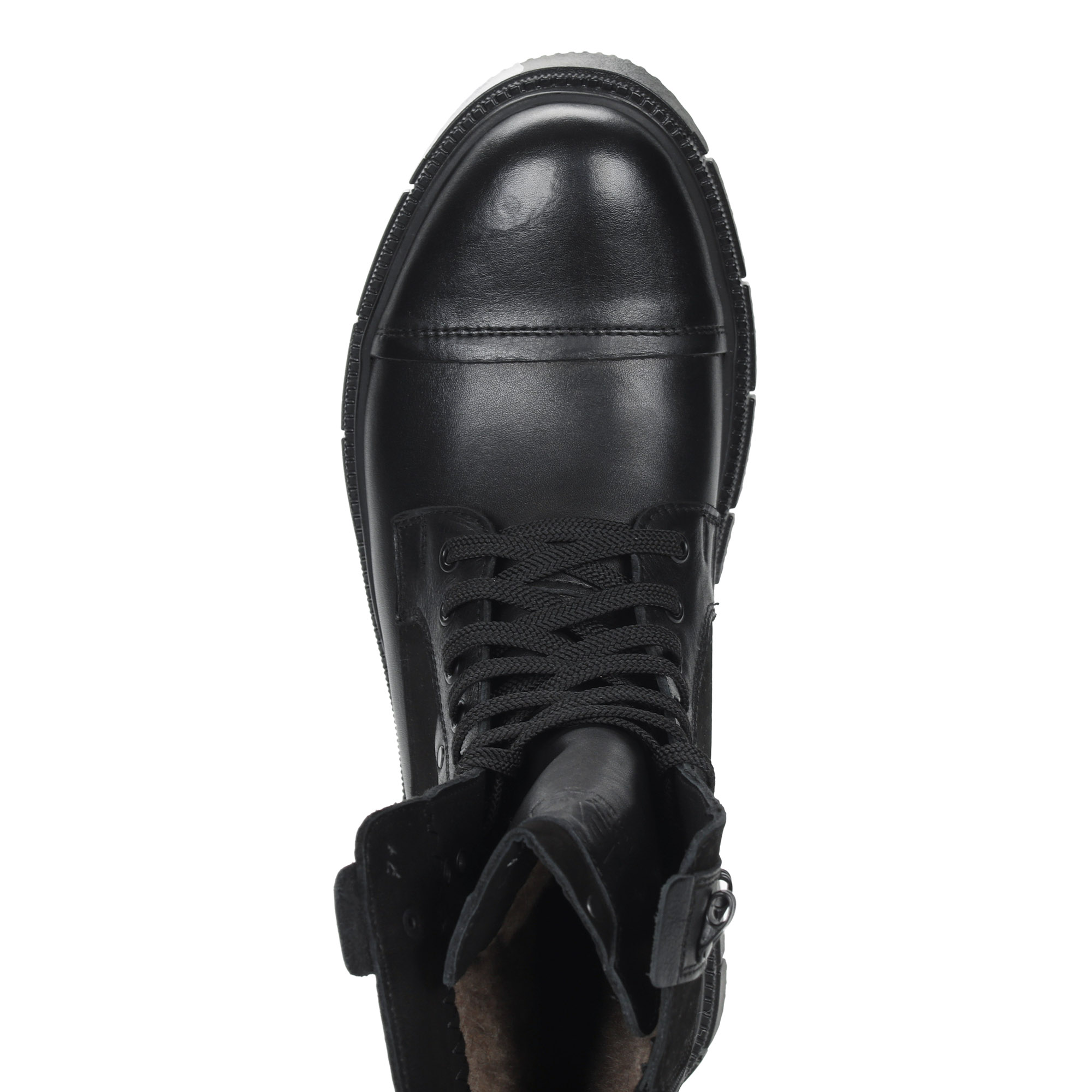фото Черные утепленные ботинки из кожи respect
