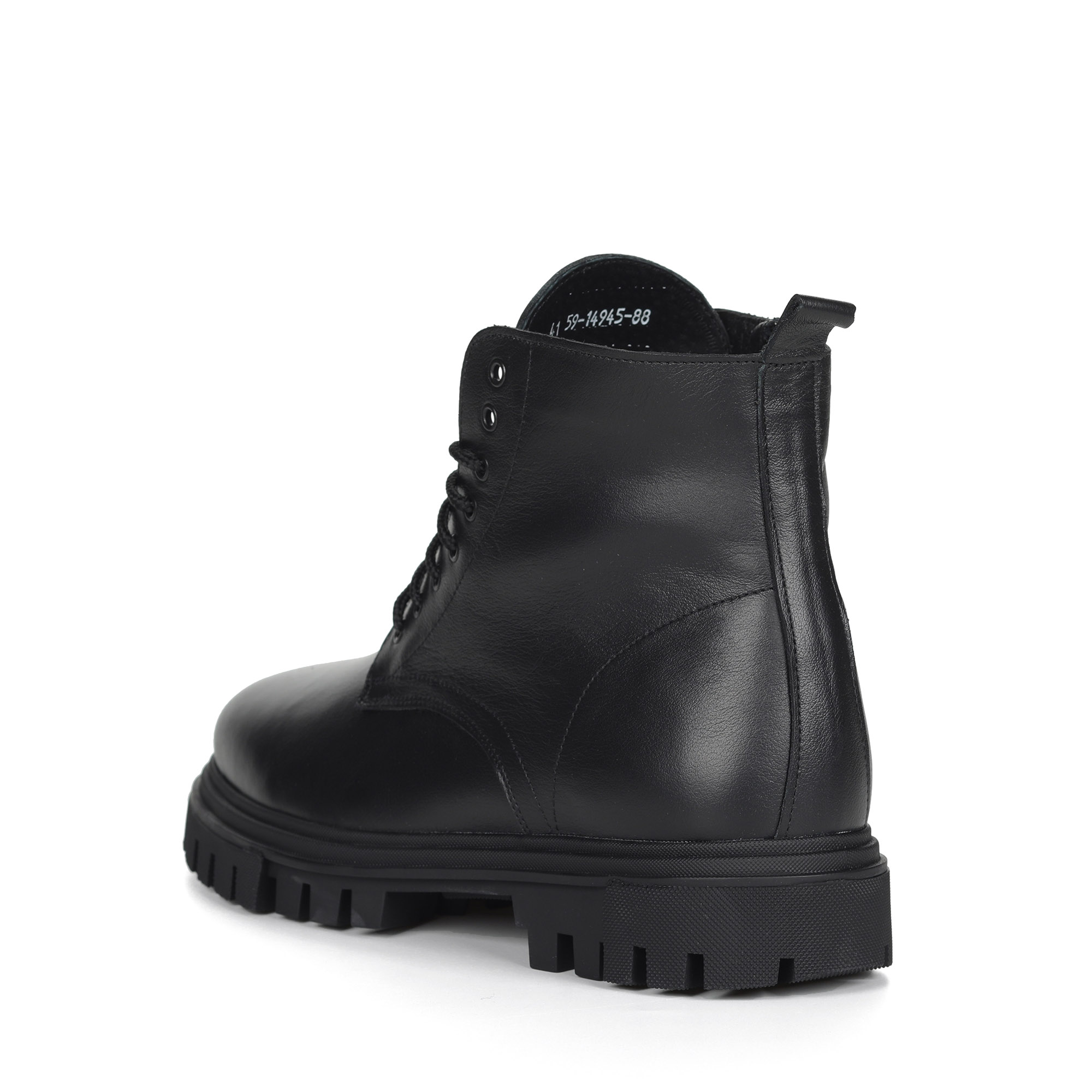 Черные ботинки из кожи на подкладке из натуральной шерсти на тракторной подошве Respect, размер 43, цвет черный - фото 4