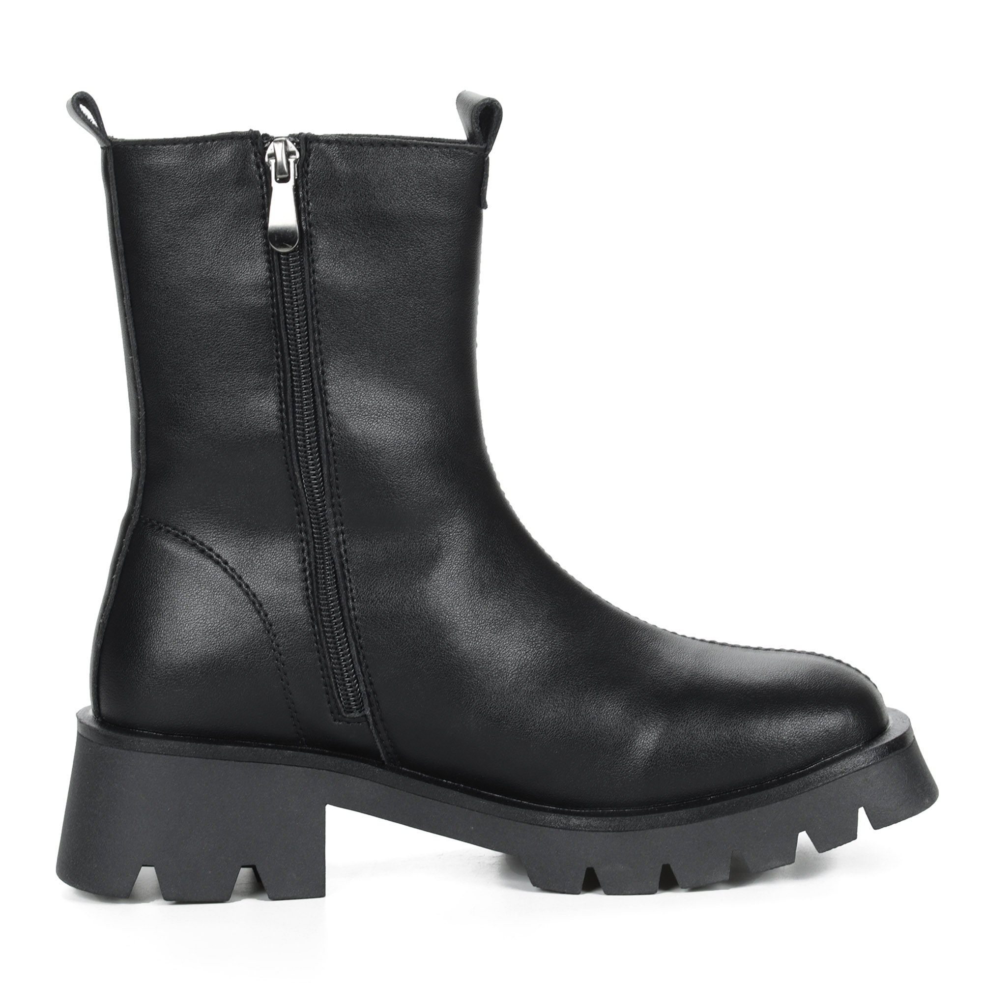 Черные ботинки из кожи на шнурках на подкладке из экошерсти на утолщенной подошве KEDDO, размер 38, цвет черный - фото 4