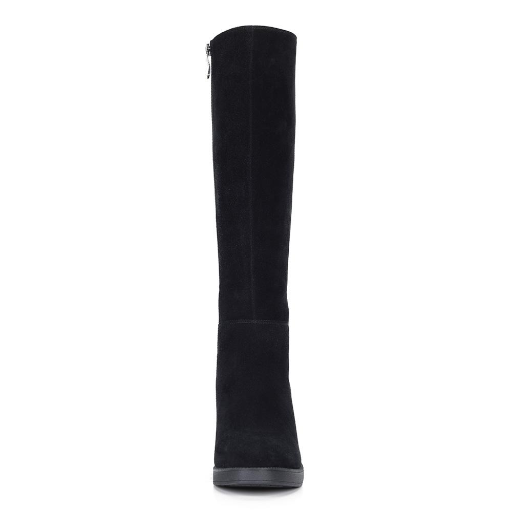 Черные велюровые сапоги на каблуке Respect, размер 37, цвет черный - фото 4