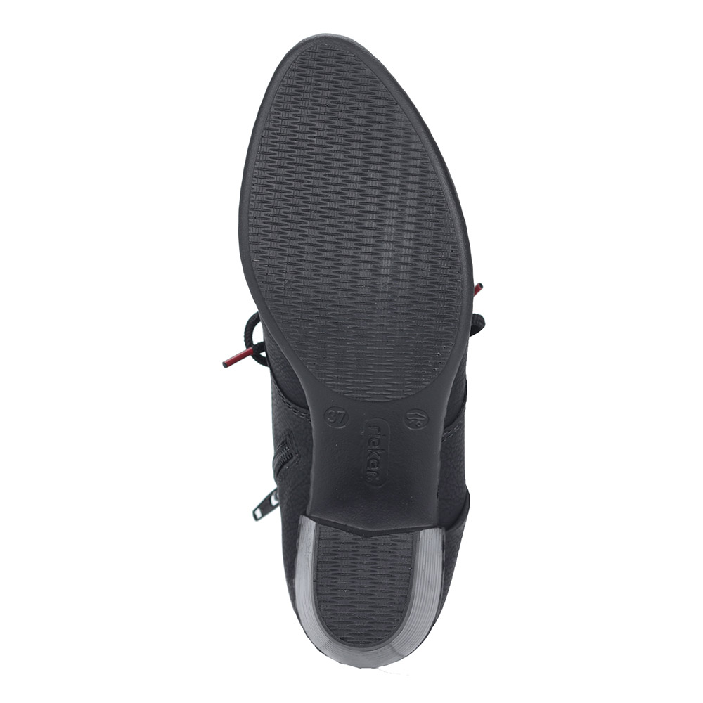 Черные ботинки из экокожи на каблуке Rieker, размер 38, цвет черный - фото 5