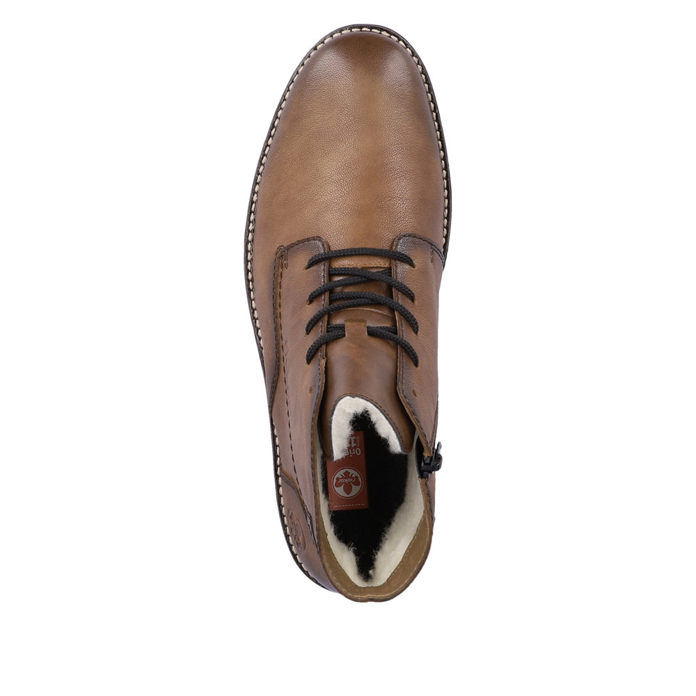 Коричневые утепленные ботинки из кожи и экокожи Rieker, цвет коричневый - фото 6