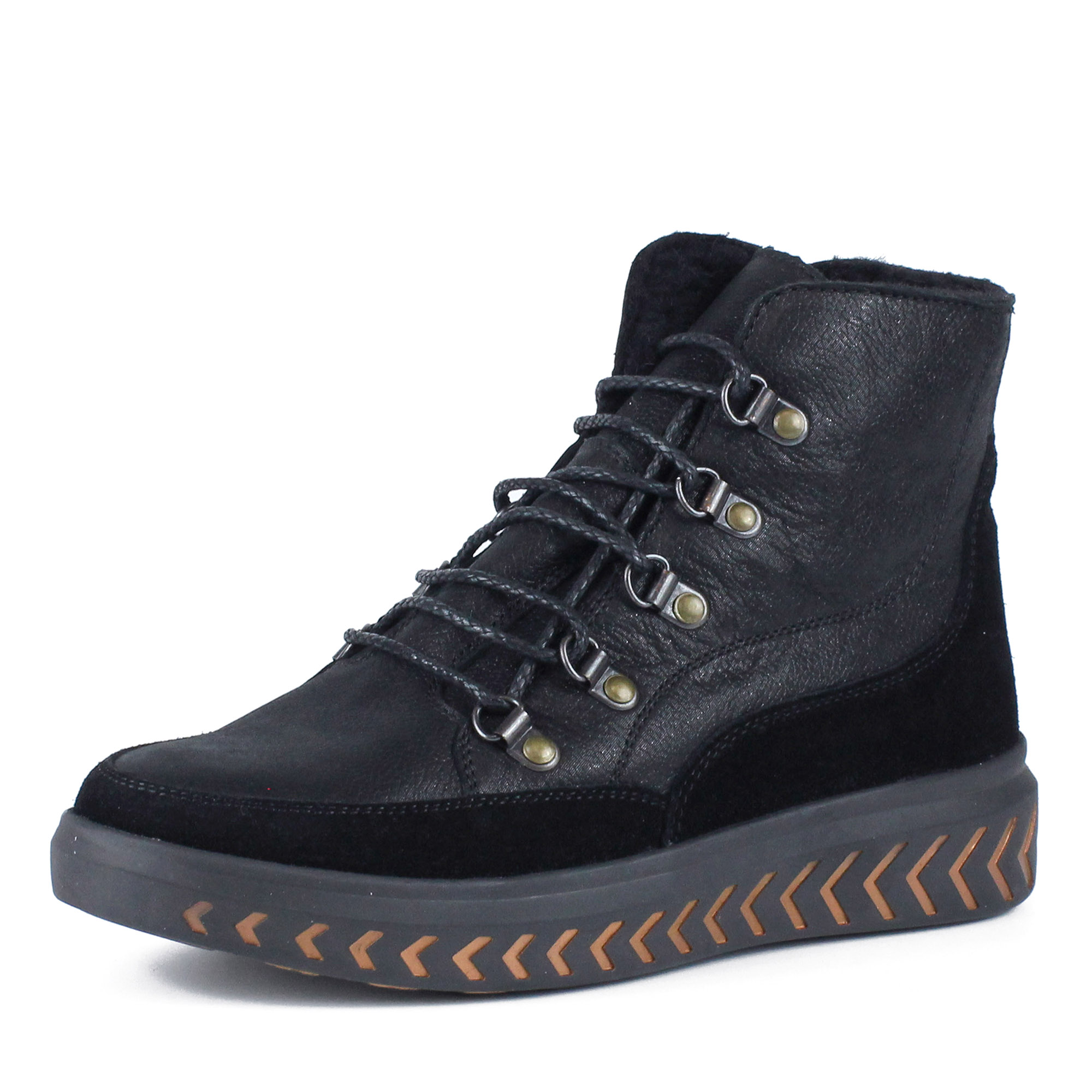 Черные ботинки из нубука на шерсти BURGERSCHUHE, размер 38, цвет черный - фото 1