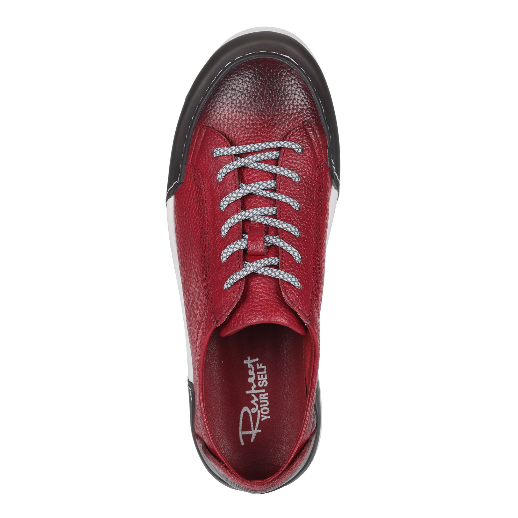 Красные кеды из кожи на шнуровке от Respect-shoes