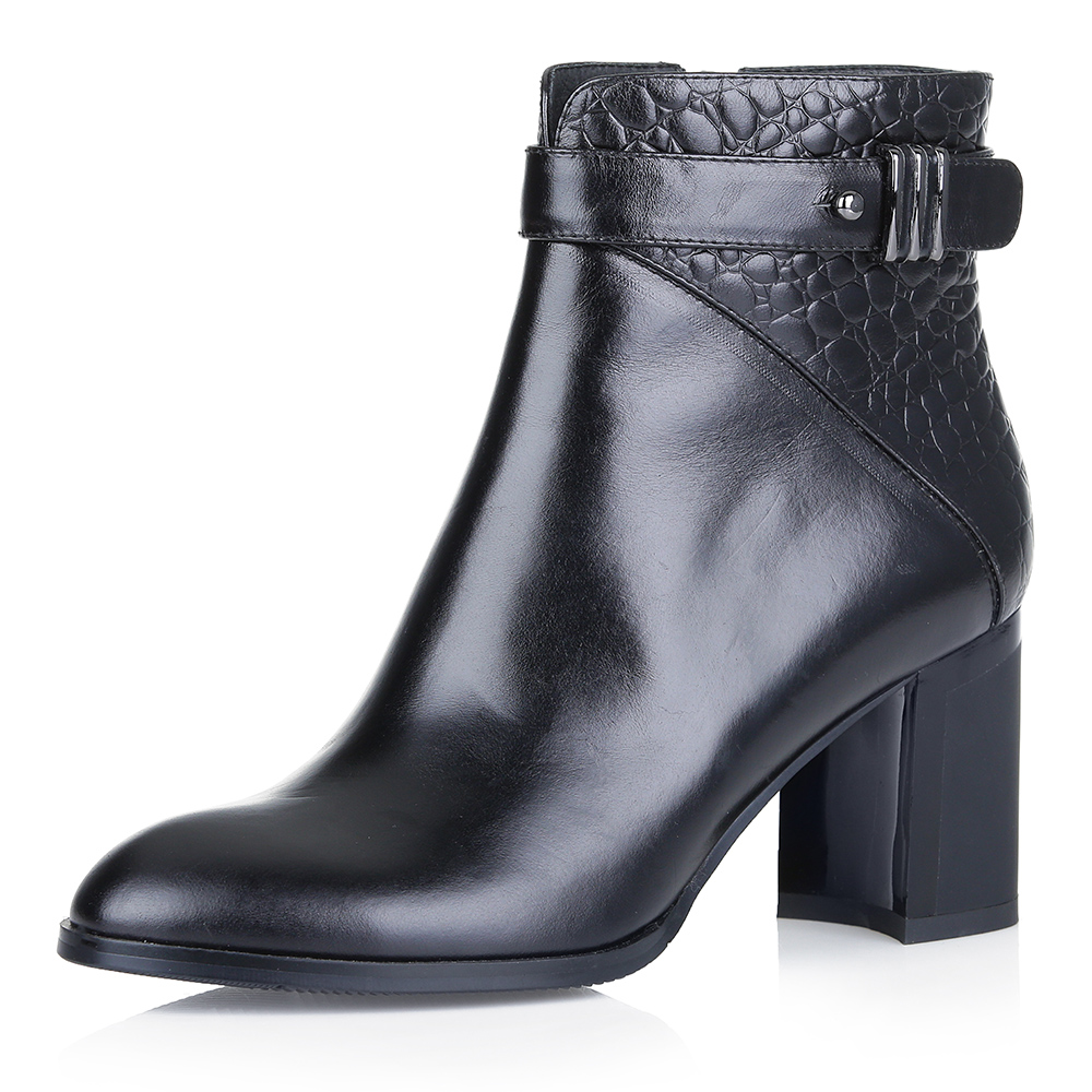 

Комбинированные ботильоны с декоративнм ремнем, Чер., Комбинированные ботильоны с декоративнм ремнем