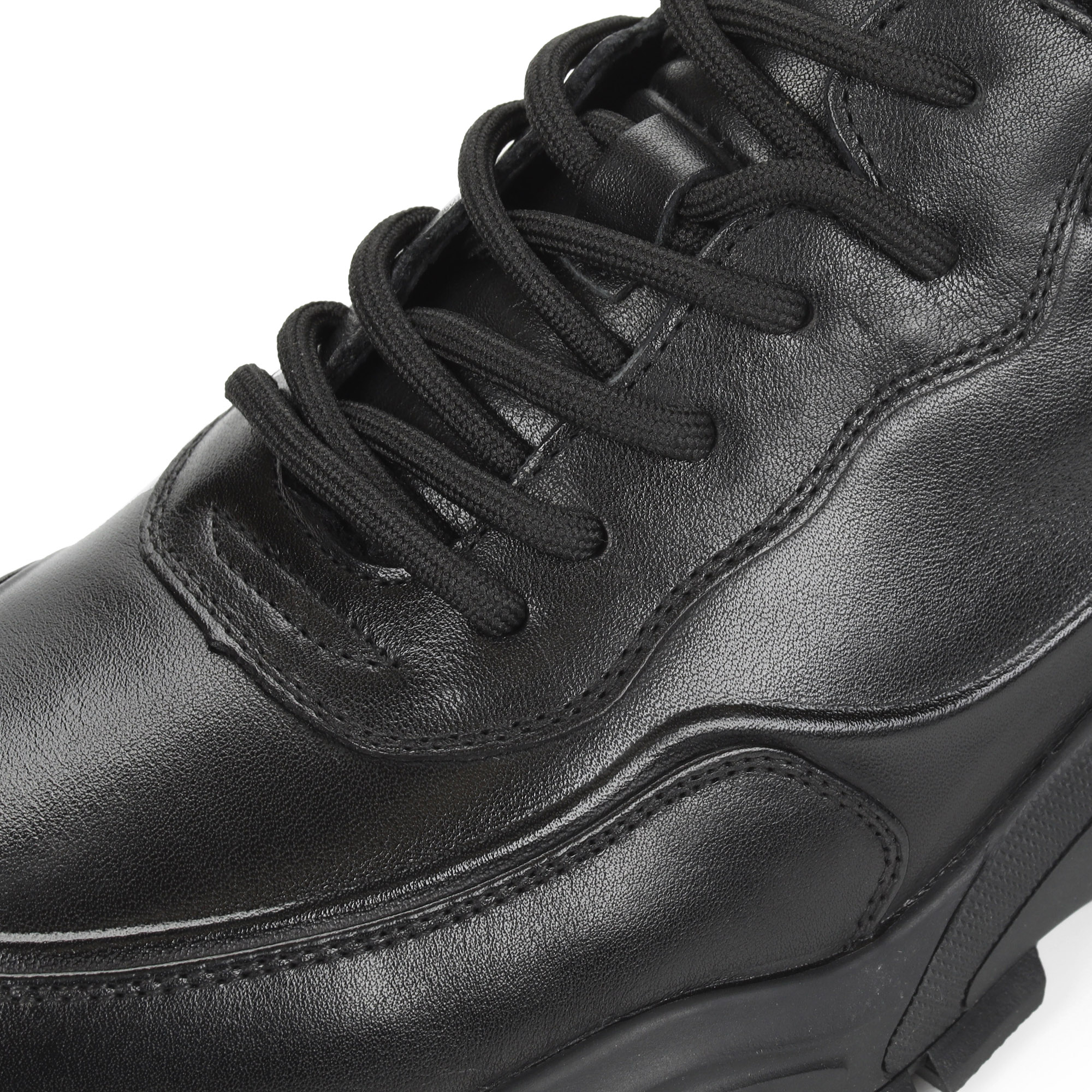Черные утепленные кроссовки из кожи Respect, цвет черный - фото 5