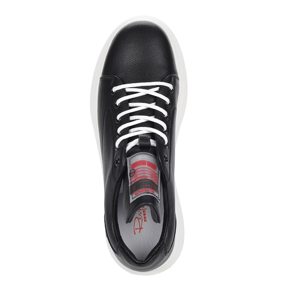 Чёрные кеды на шнуровке из кожи от Respect-shoes