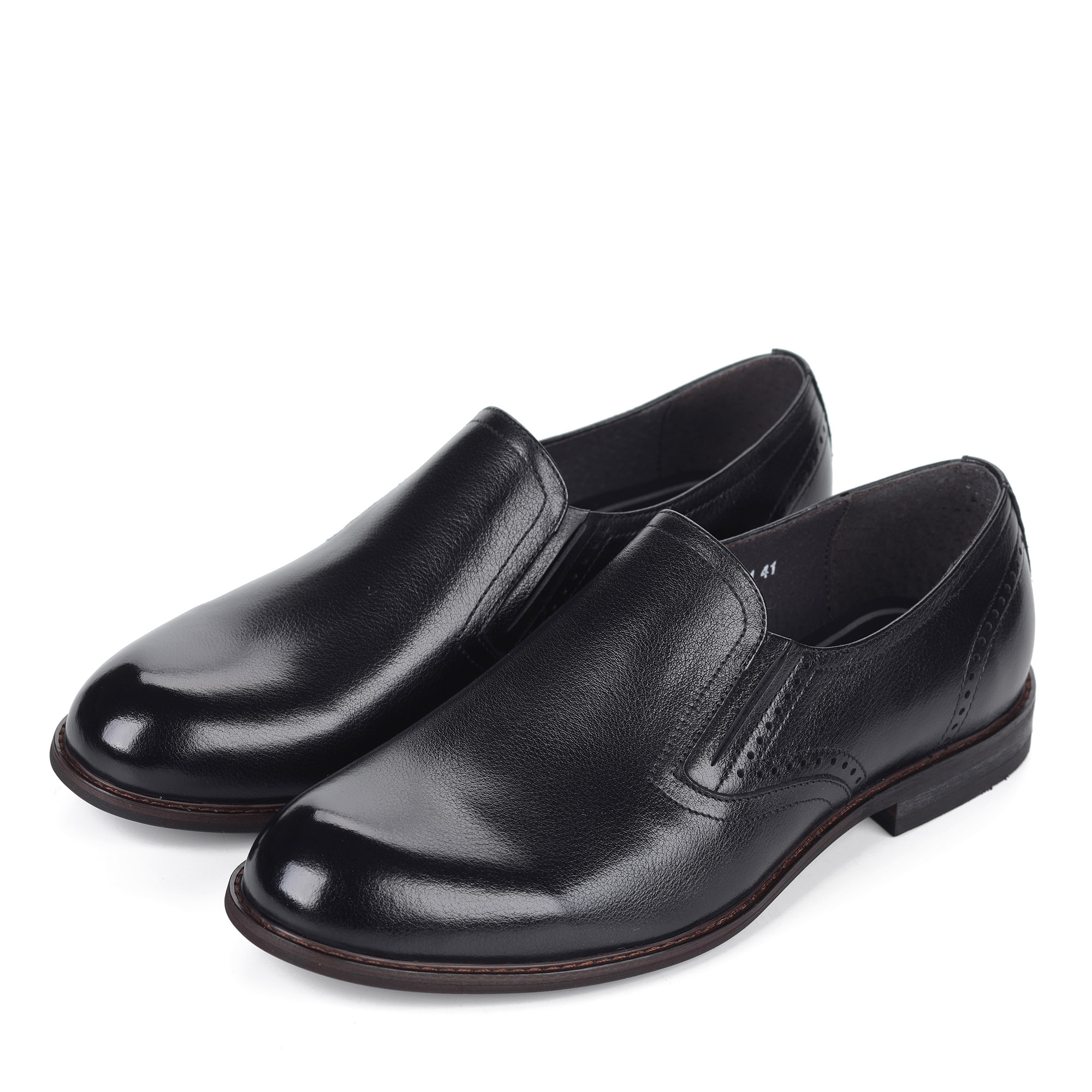 Черные полуботинки из кожи без шнуровки от Respect-shoes