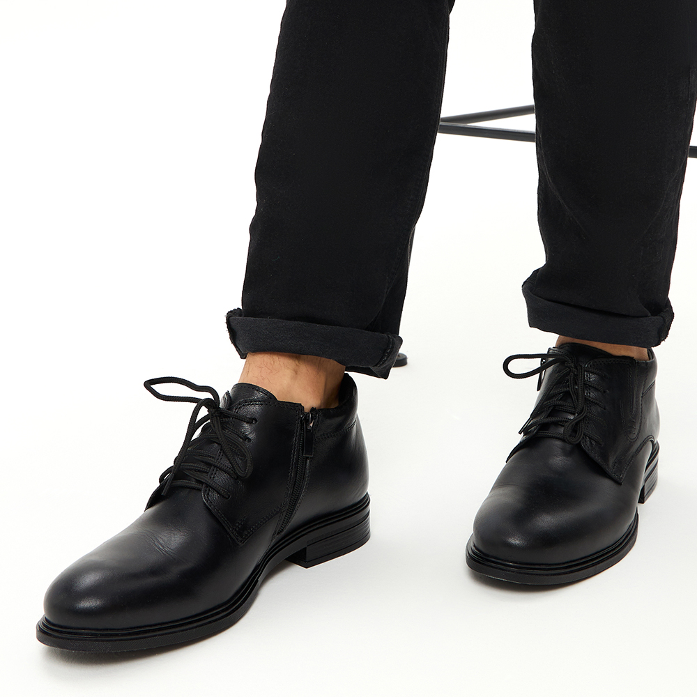 Черные классические ботинки из кожи на подкладке из натуральной шерсти Respect, размер 40, цвет черный - фото 12