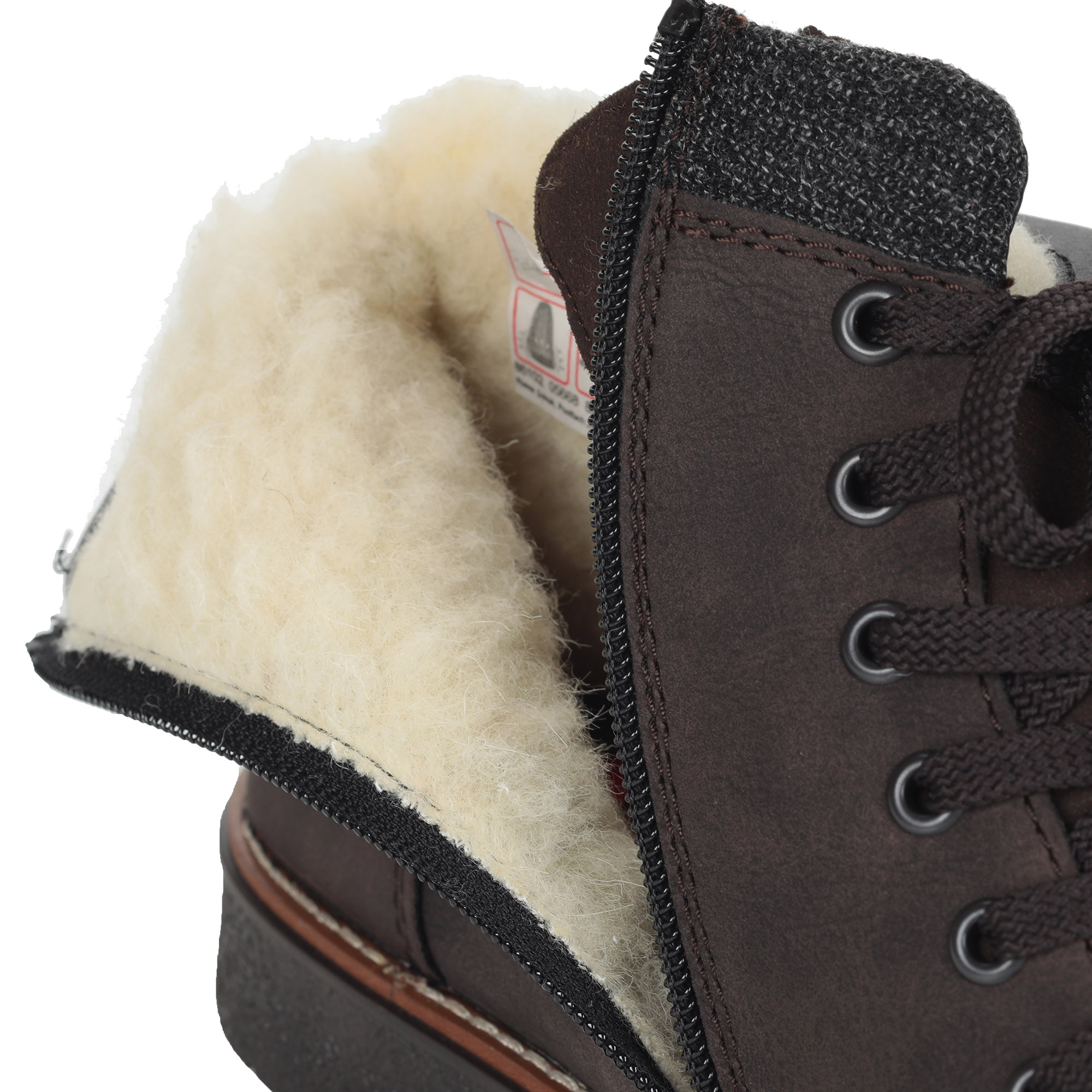 Коричневые ботинки из экокожи на подкладке из натуральной шерсти на шнурках Rieker, размер 42, цвет коричневый - фото 5