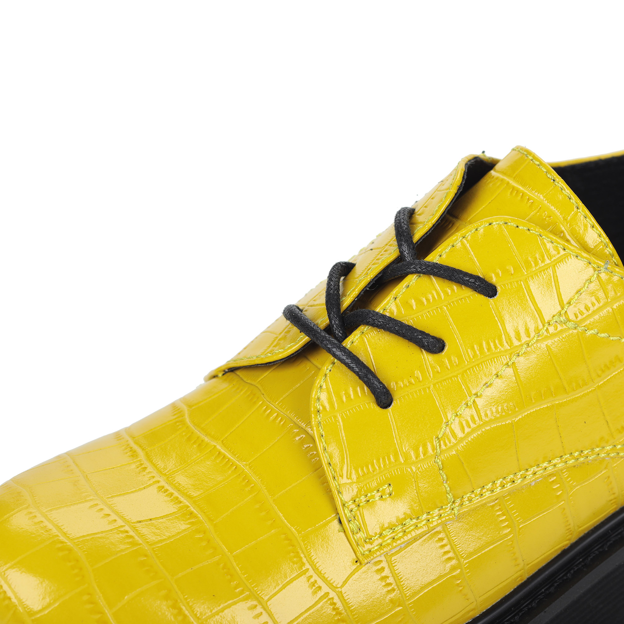 Желтые полуботинки из кожи на утолщенной подошве от Respect-shoes