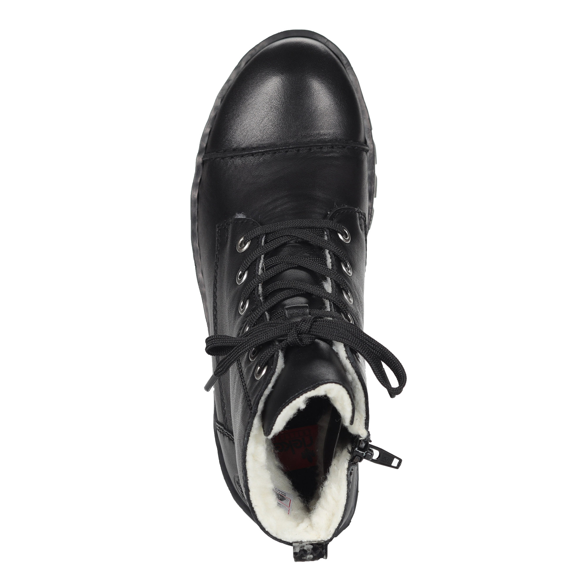 Черные ботинкииз кожи на подкладке из искусственной шерсти Rieker, размер 36, цвет черный - фото 6