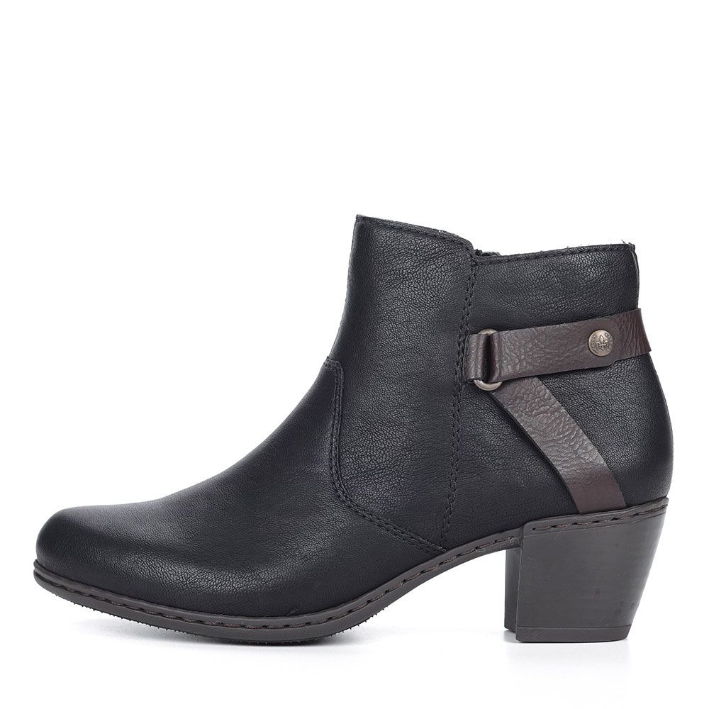 Черные ботинки на каблуке из экокожи Rieker, размер 40, цвет черный - фото 2
