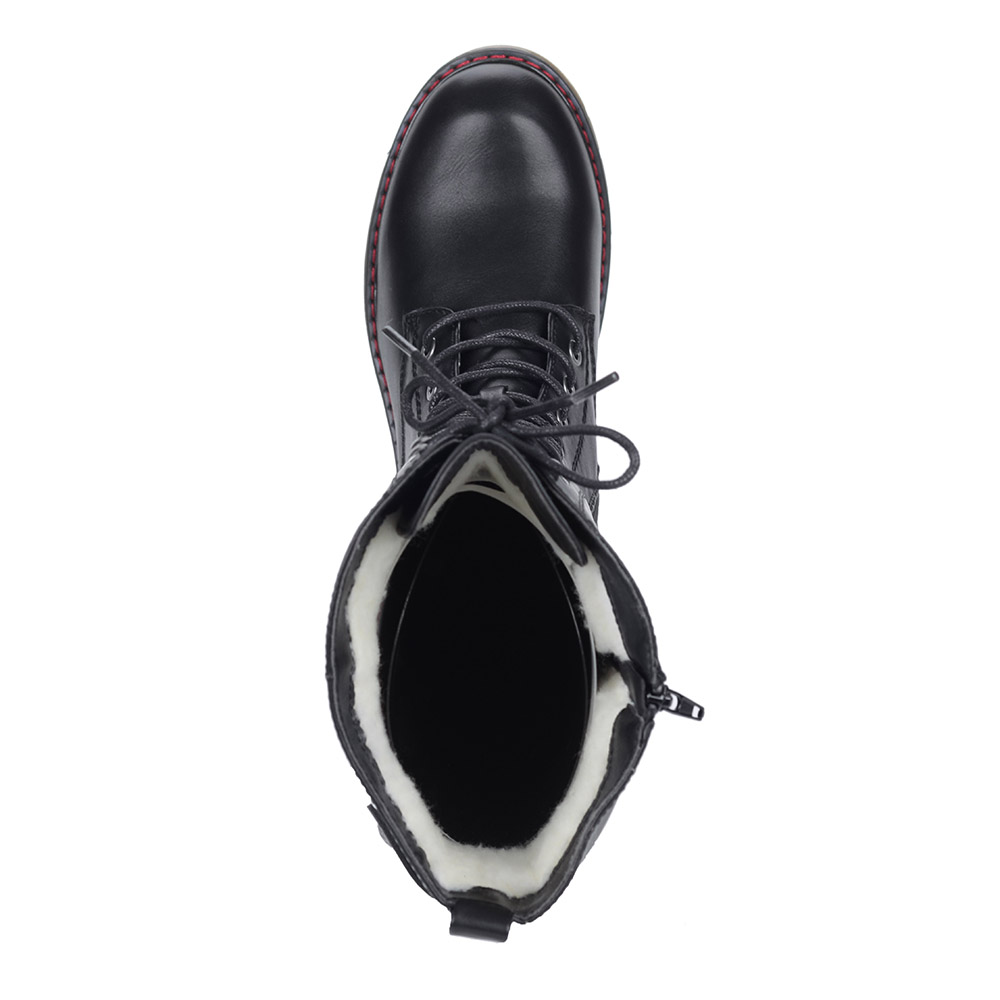 Черные сапоги на шнуровке из эко кожи Rieker, размер 40, цвет черный - фото 6