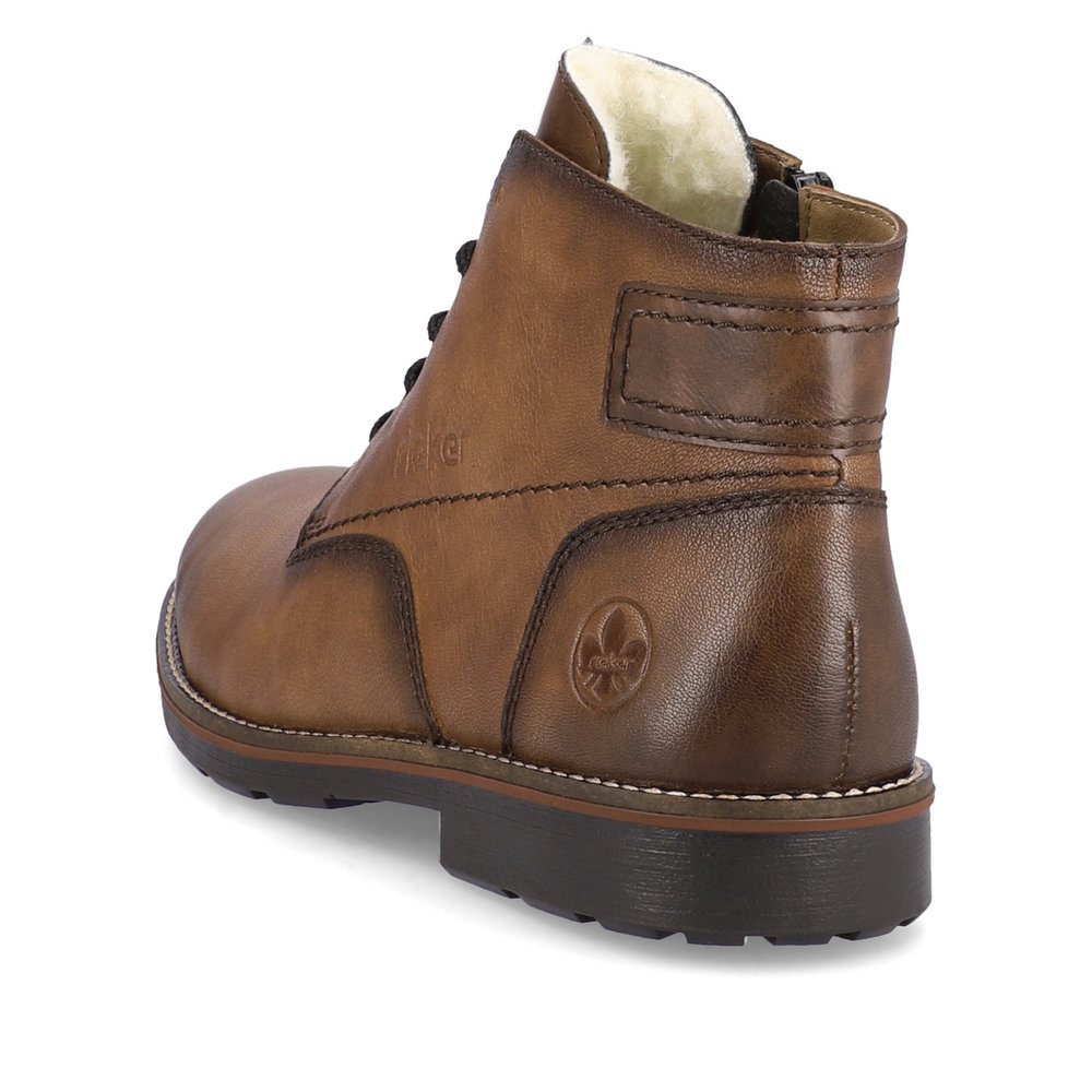 Коричневые утепленные ботинки из кожи и экокожи Rieker, цвет коричневый - фото 5