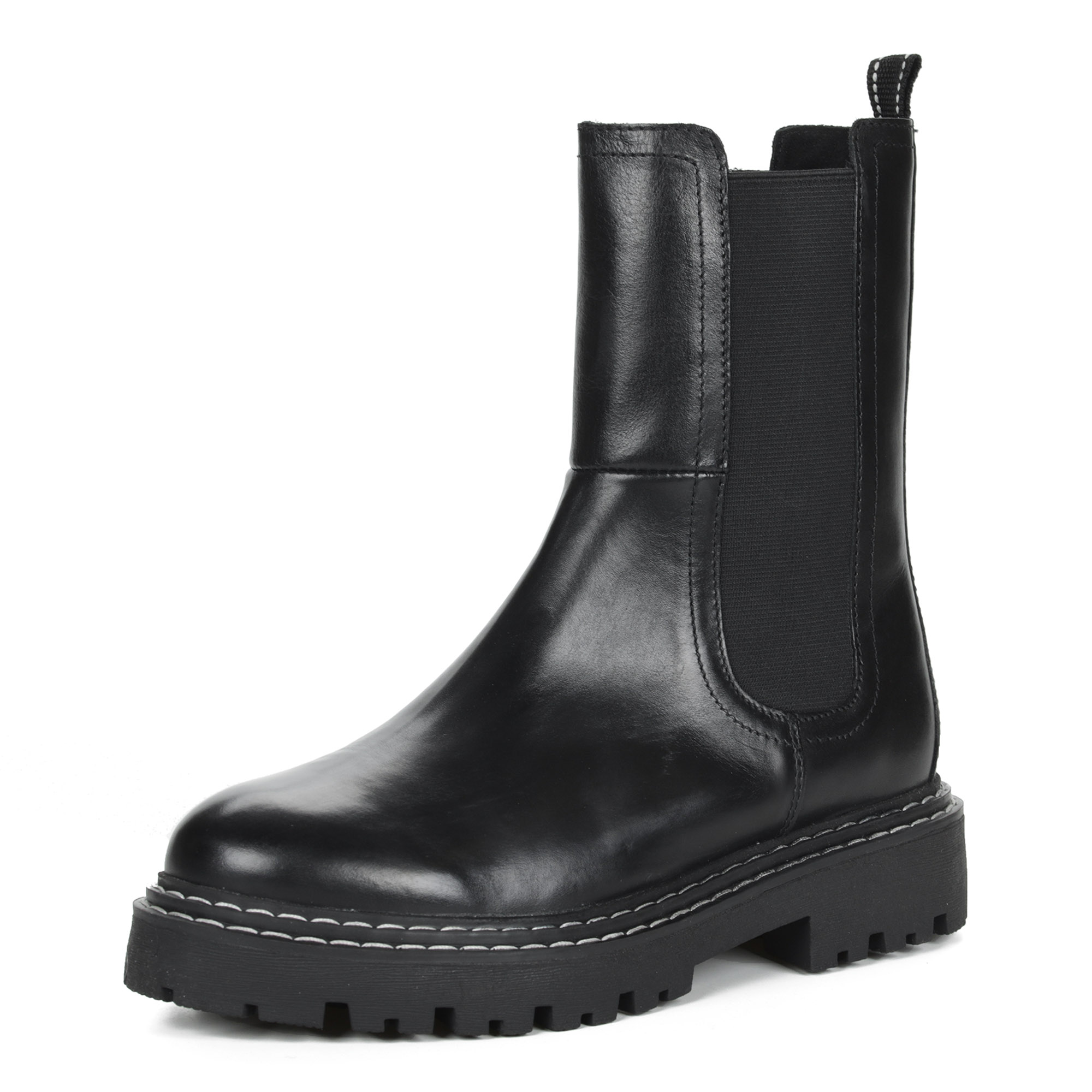 Черные ботинки на молнии из кожи на подкладке из натуральной шерсти на тракторной подошве MARCO TOZZI PREMIO, размер 36, цвет черный - фото 3