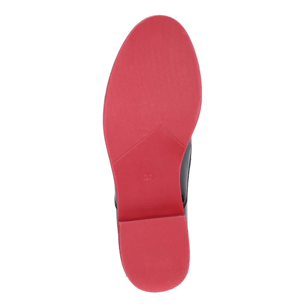 Лакированные полуботинки без шнуровки на красной подошве от Respect-shoes