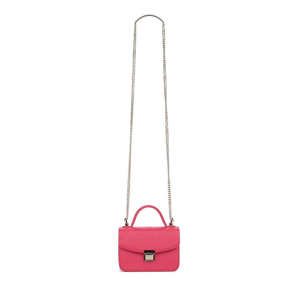 фото Розовая комбинированная сумка с цепочкой respect