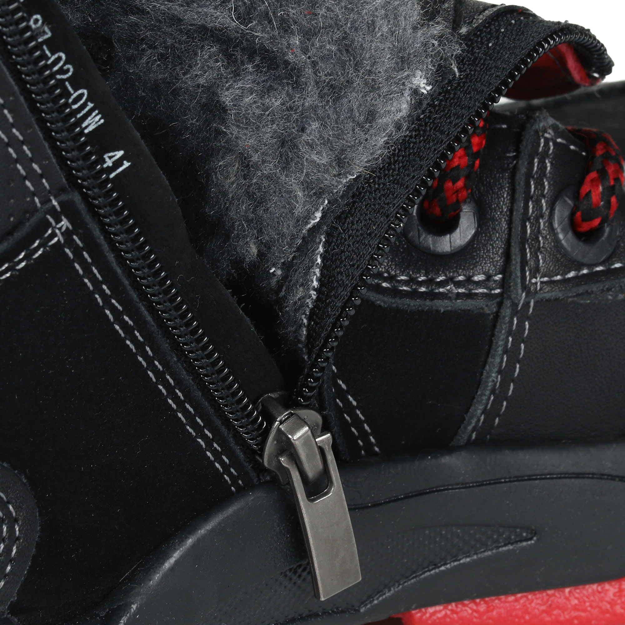 Черные высокие кроссовки из кожи с красными элементами Respect, размер 40, цвет черный - фото 5