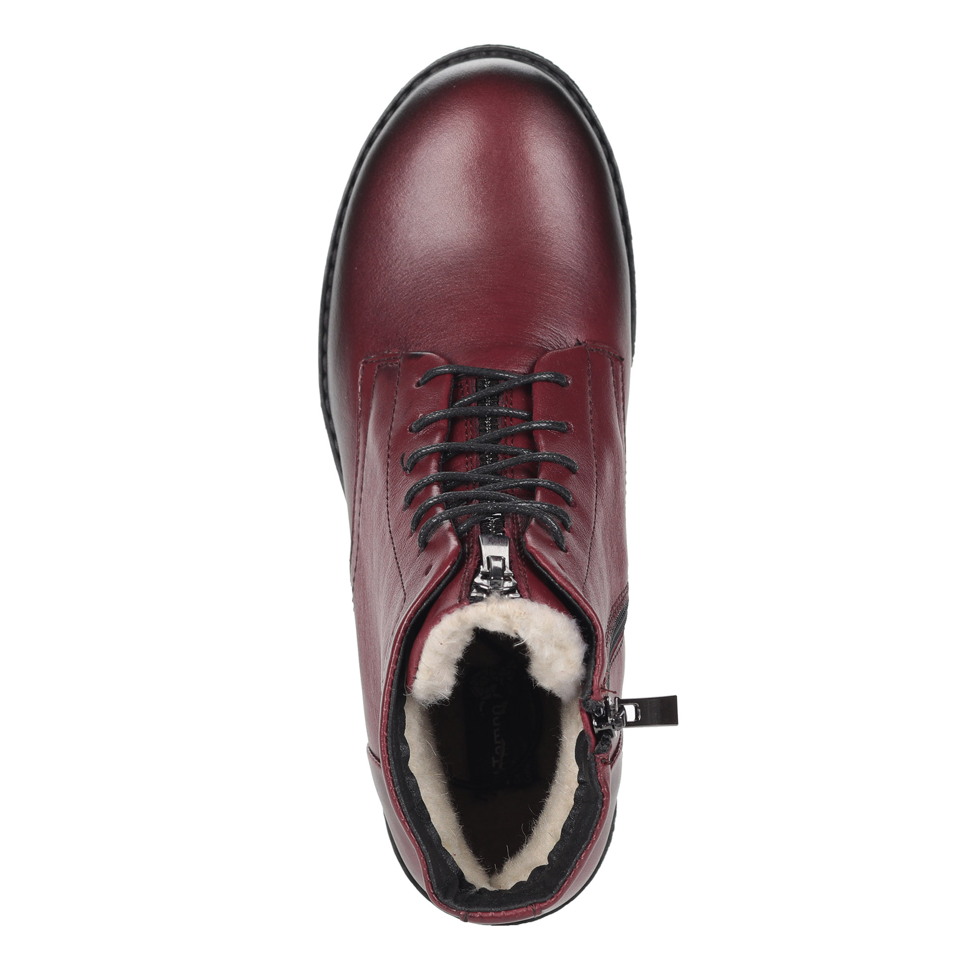 Бордовые ботинки из кожи на шерсти El Tempo, размер 41, цвет бордовый - фото 4