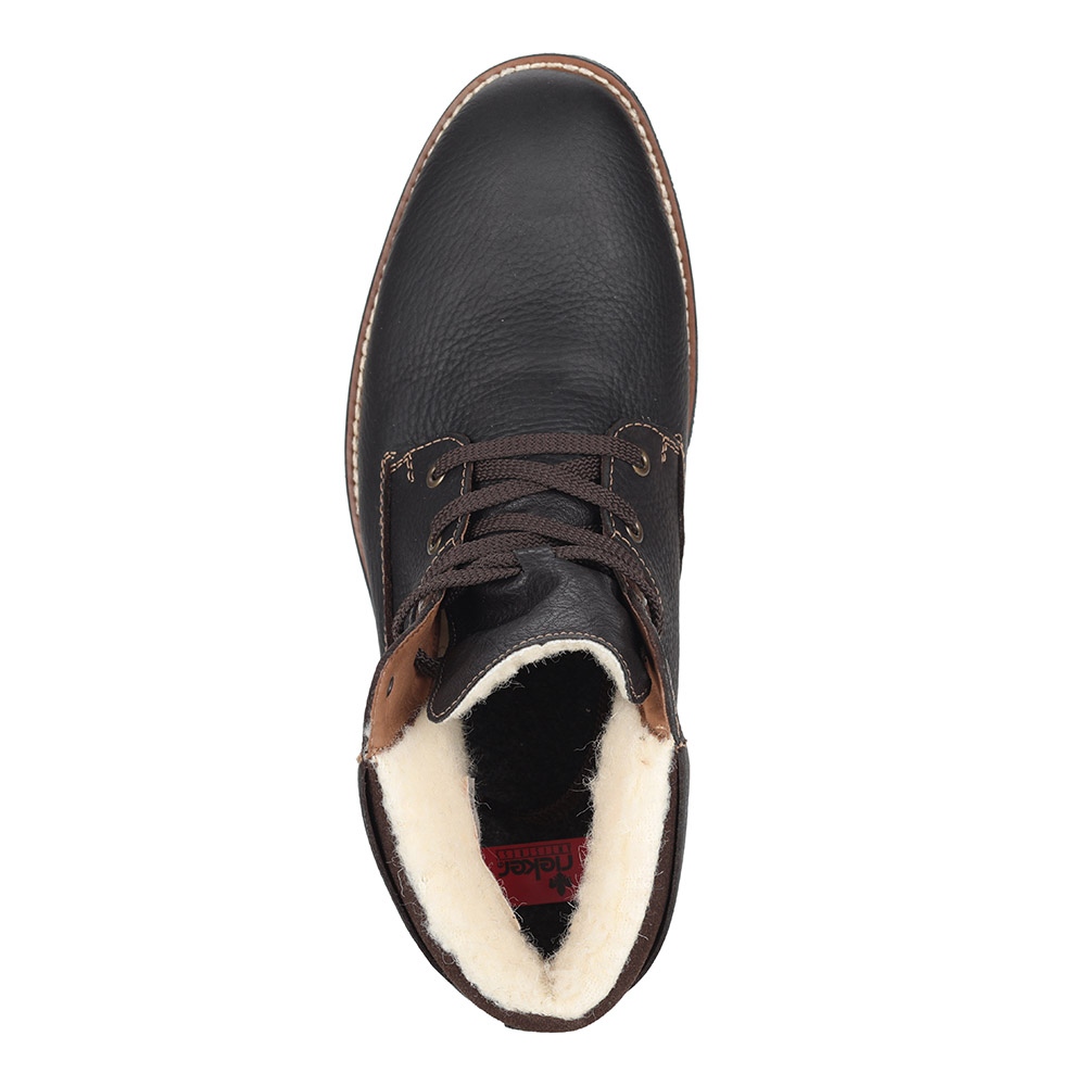 фото Коричневые ботинки на шерсти rieker