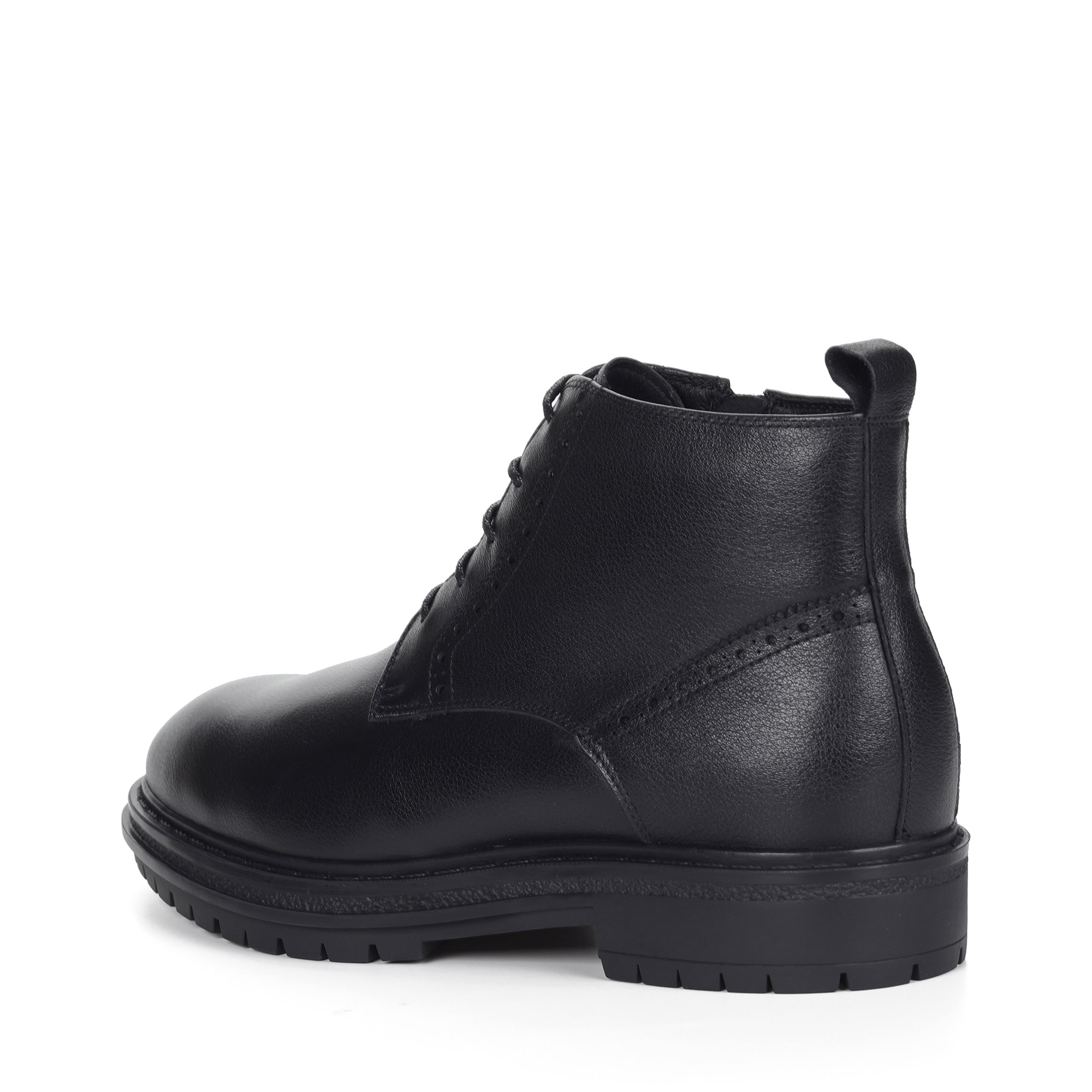 Черные ботинки из кожи на подкладке из натуральной шерсти на утолщенной подошве Respect, цвет черный - фото 4