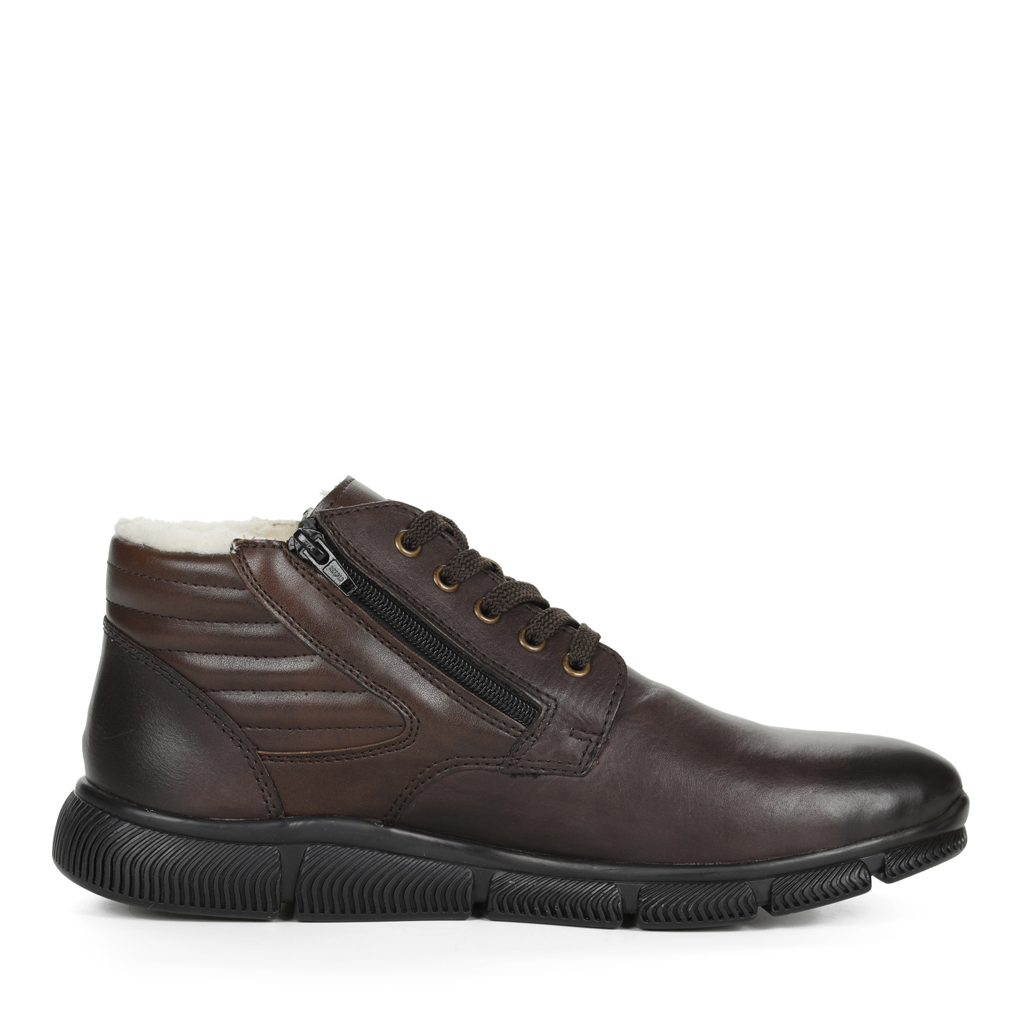 Коричневые ботинки из кожи на подкладке из натуральной шерсти Rieker, размер 43, цвет коричневый - фото 3