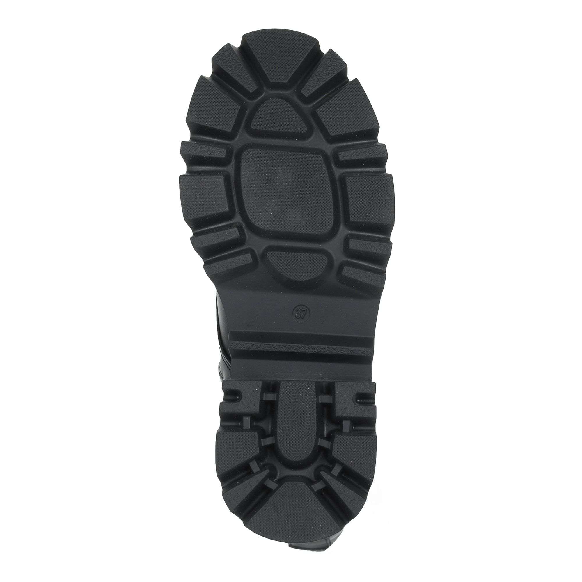 Черные ботинки на шнуровке и молнии из кожи на подкладке из натурального меха на тракторной подошве Respect, размер 37, цвет черный - фото 8