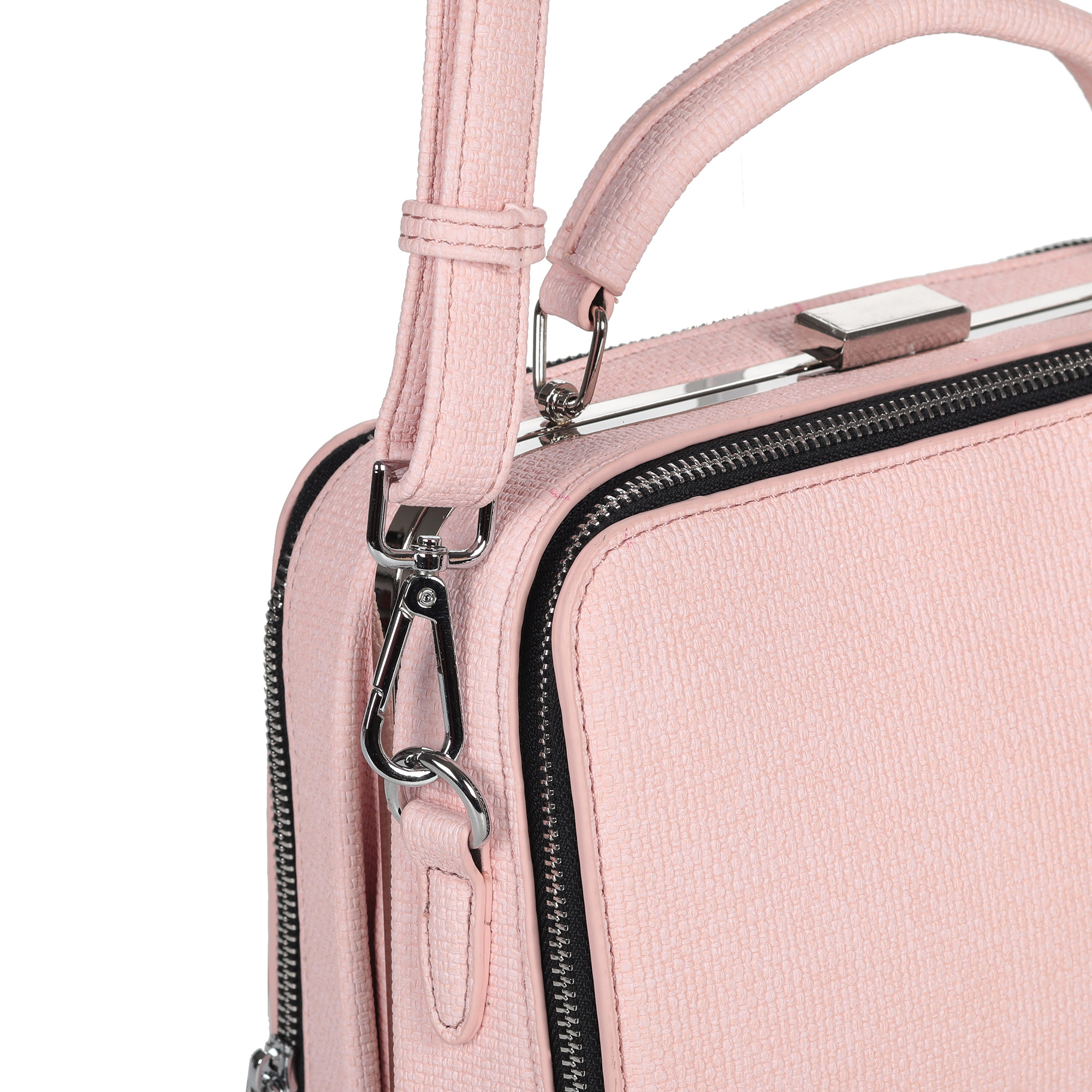 Розовая сумка коробочки из экокожи с дополнительной ручкой от Respect-shoes