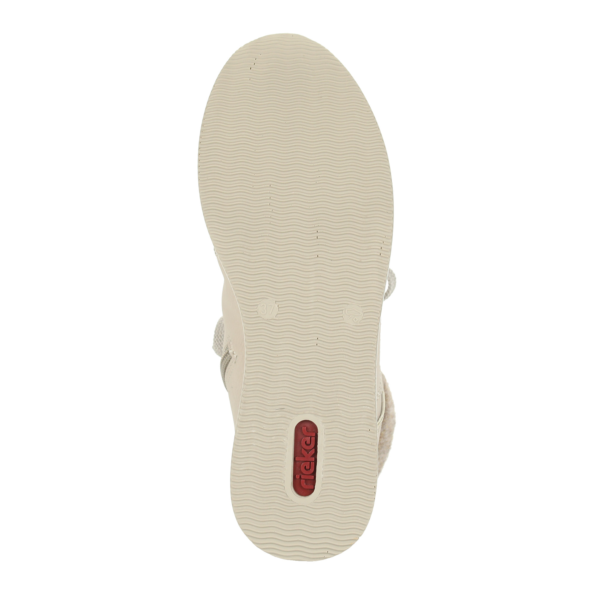 Молочные высокие кроссовки из экокожи на шнурках Rieker, размер 41, цвет белый - фото 8