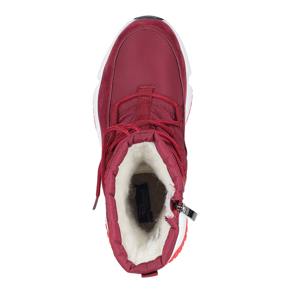 Красные дутики на шнуровке из текстиля Respect, размер 39, цвет красный - фото 4