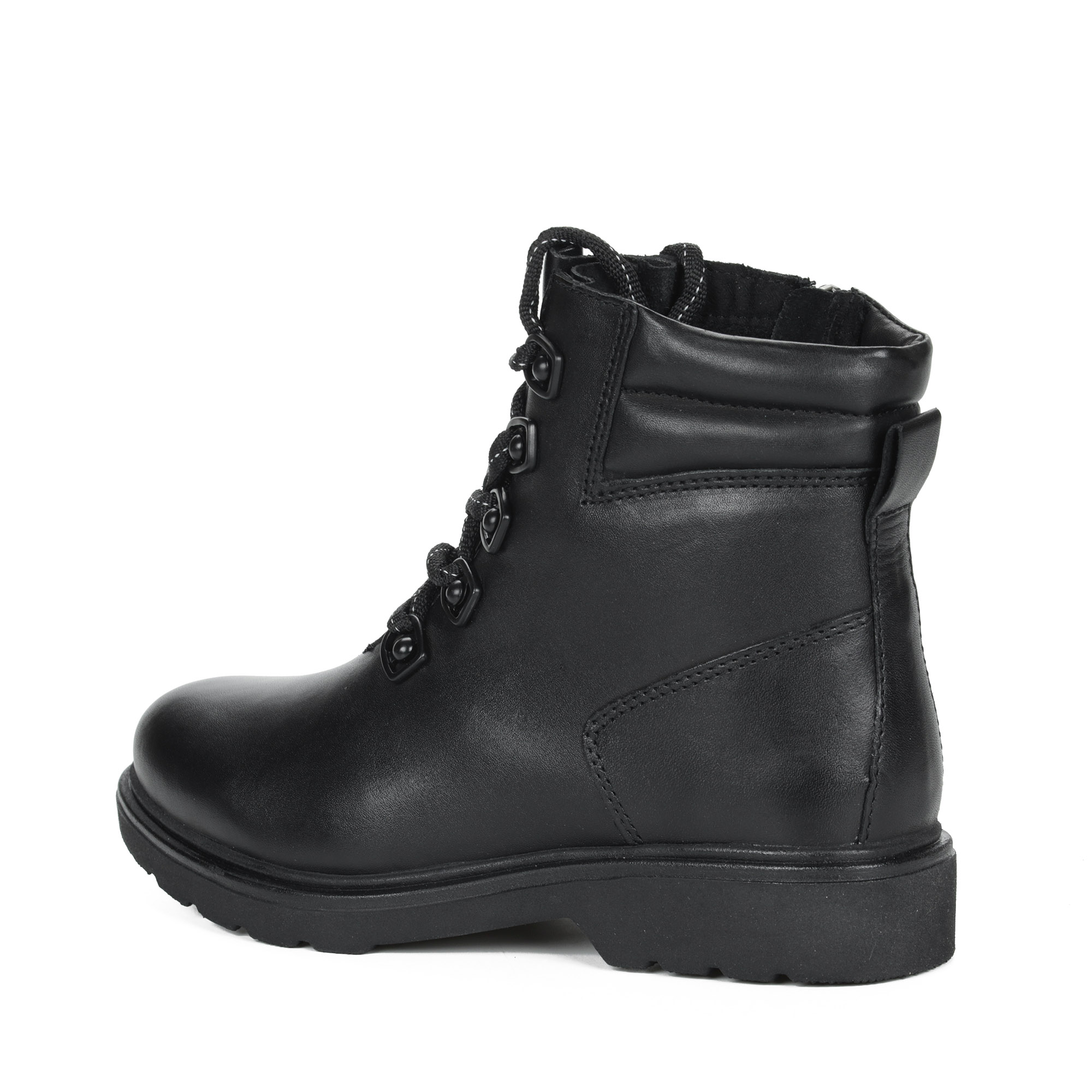 Черные ботинки на шнурках из кожи на подкладке из натуральной шерсти на тракторной подошве MARCO TOZZI PREMIO, размер 37, цвет черный - фото 5