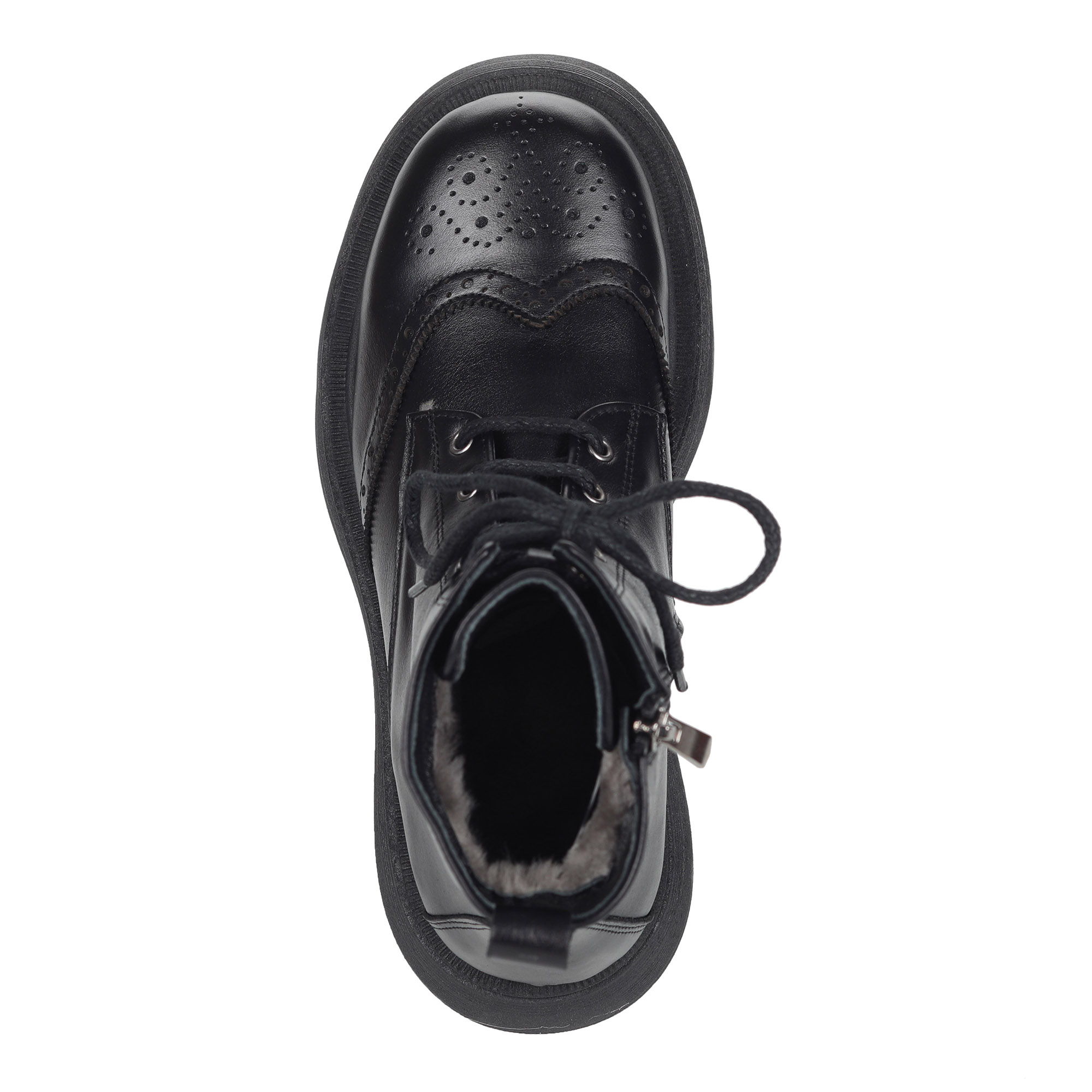 Черные ботинки из кожи на подкладке из натурального меха на утолщенной подошве CorsoComo, размер 38, цвет черный - фото 6