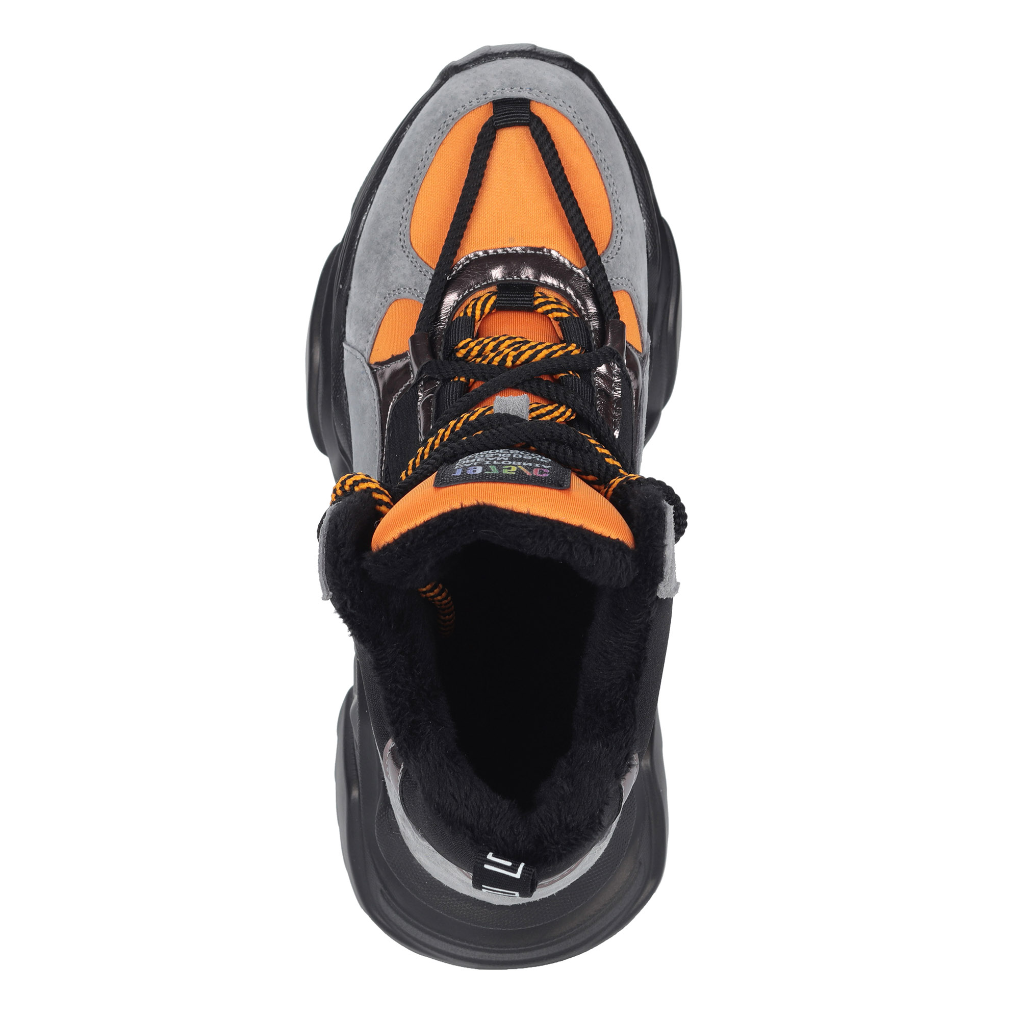 фото Серо-оранжевые ботинки из комбинированных материалов в спортивном стиле respect