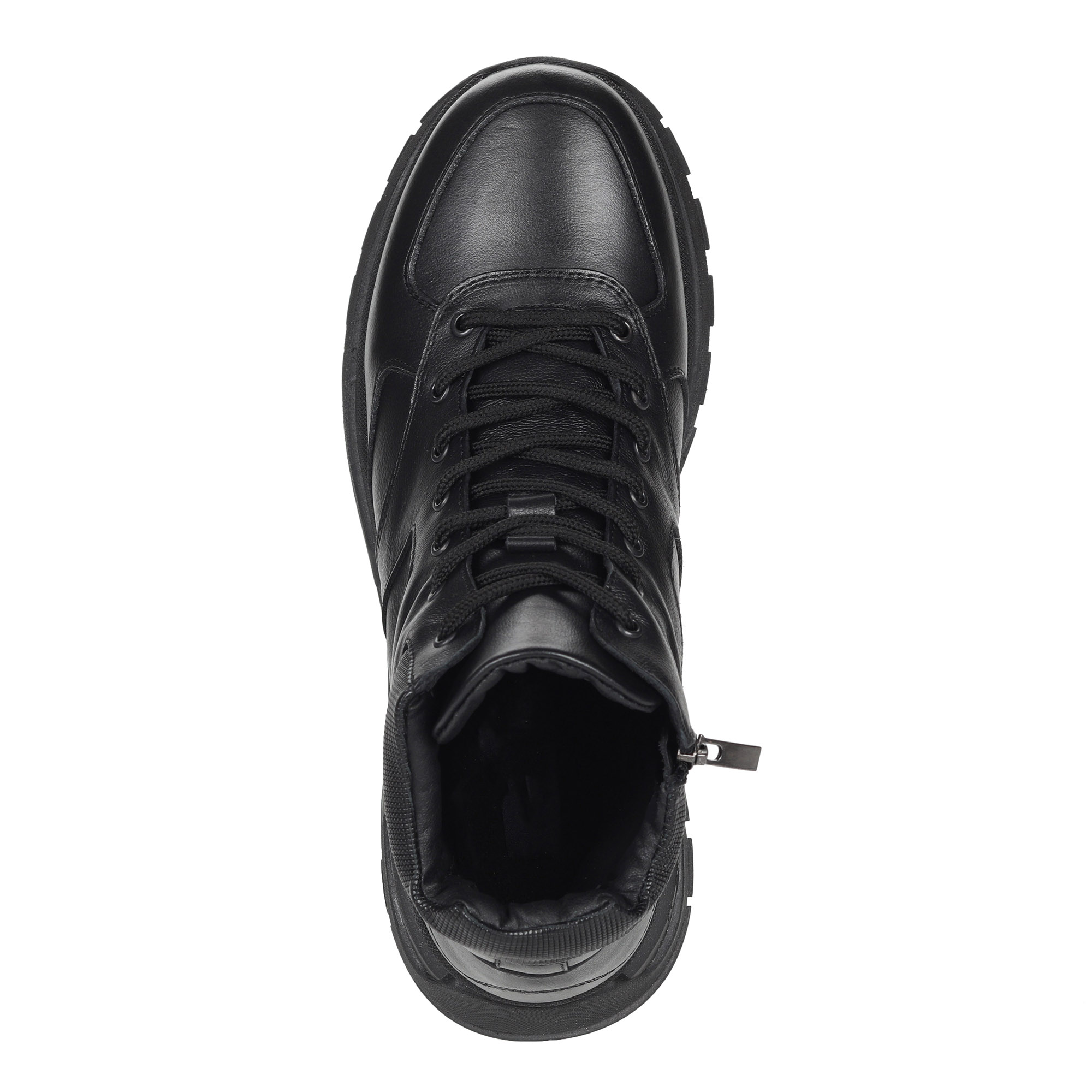 Черные кроссовки из кожи на подкладке из натуральной шерсти Respect, размер 43, цвет черный - фото 6