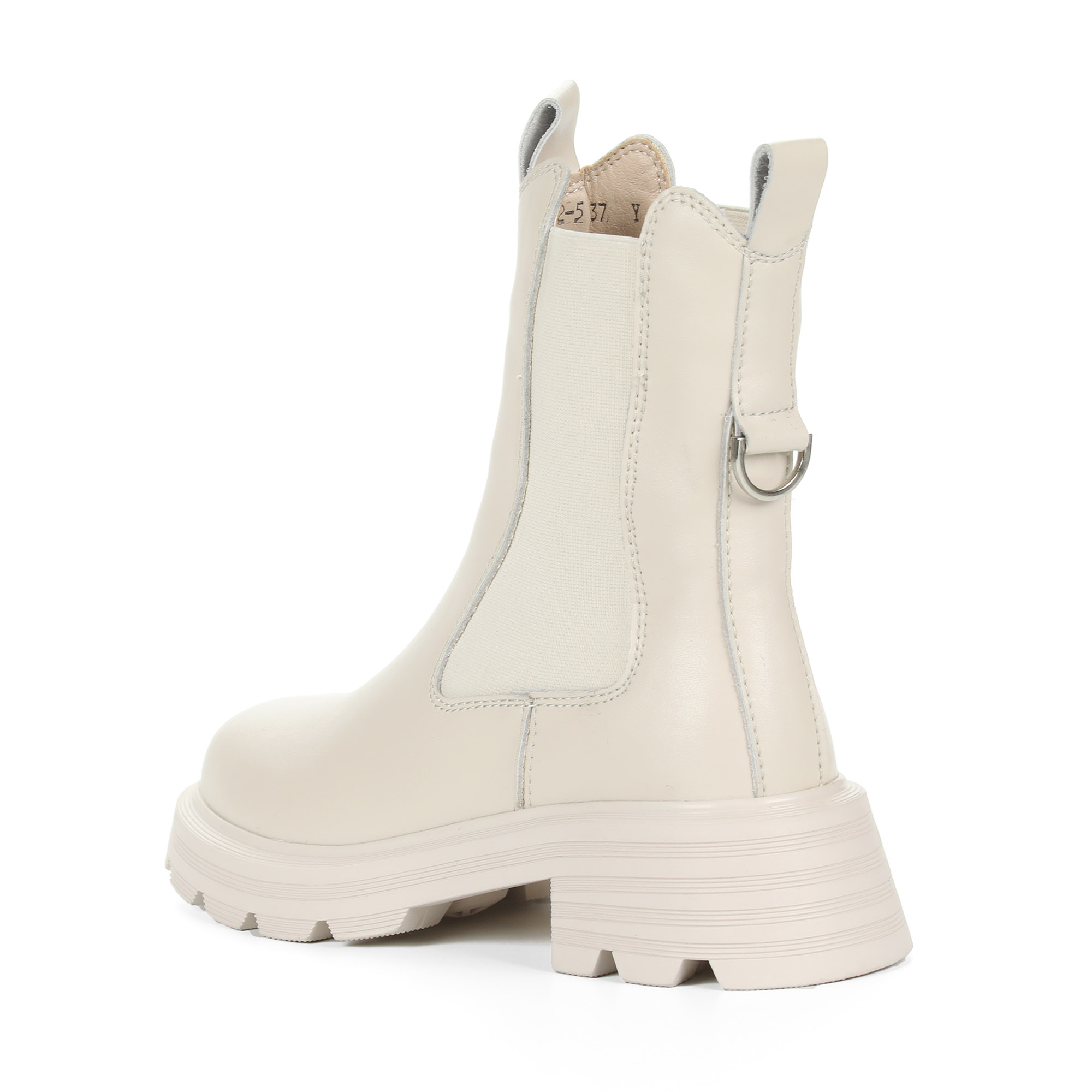 фото Молочные ботинки челси из кожи на подкладке из натуральной шерсти на тракторной подошве respect