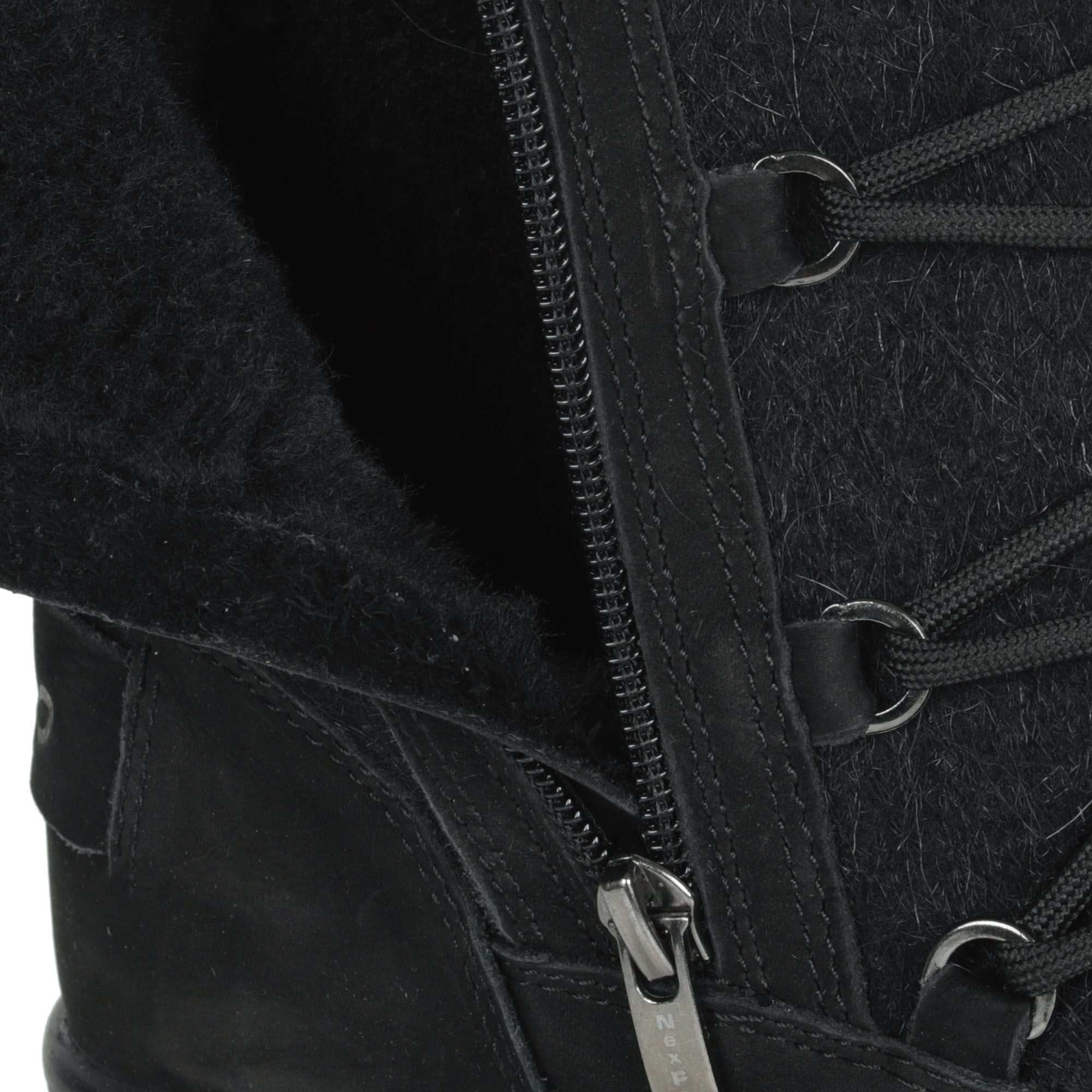 Черные валенки из войлока на молнии с декоративной шнуровкой на подкладке из натуральной шерсти NexPero, размер 38, цвет черный - фото 6