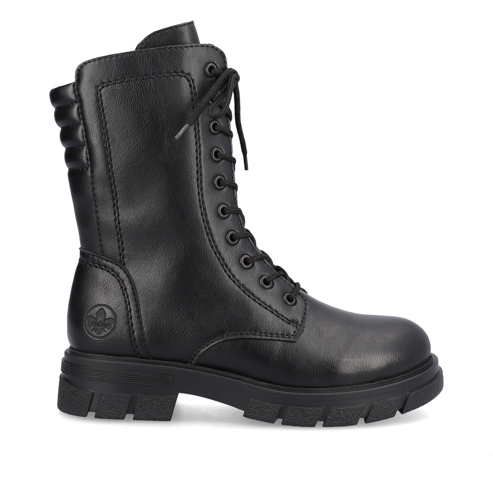 Черные утепленные ботинки из экокожи Rieker, цвет черный - фото 11