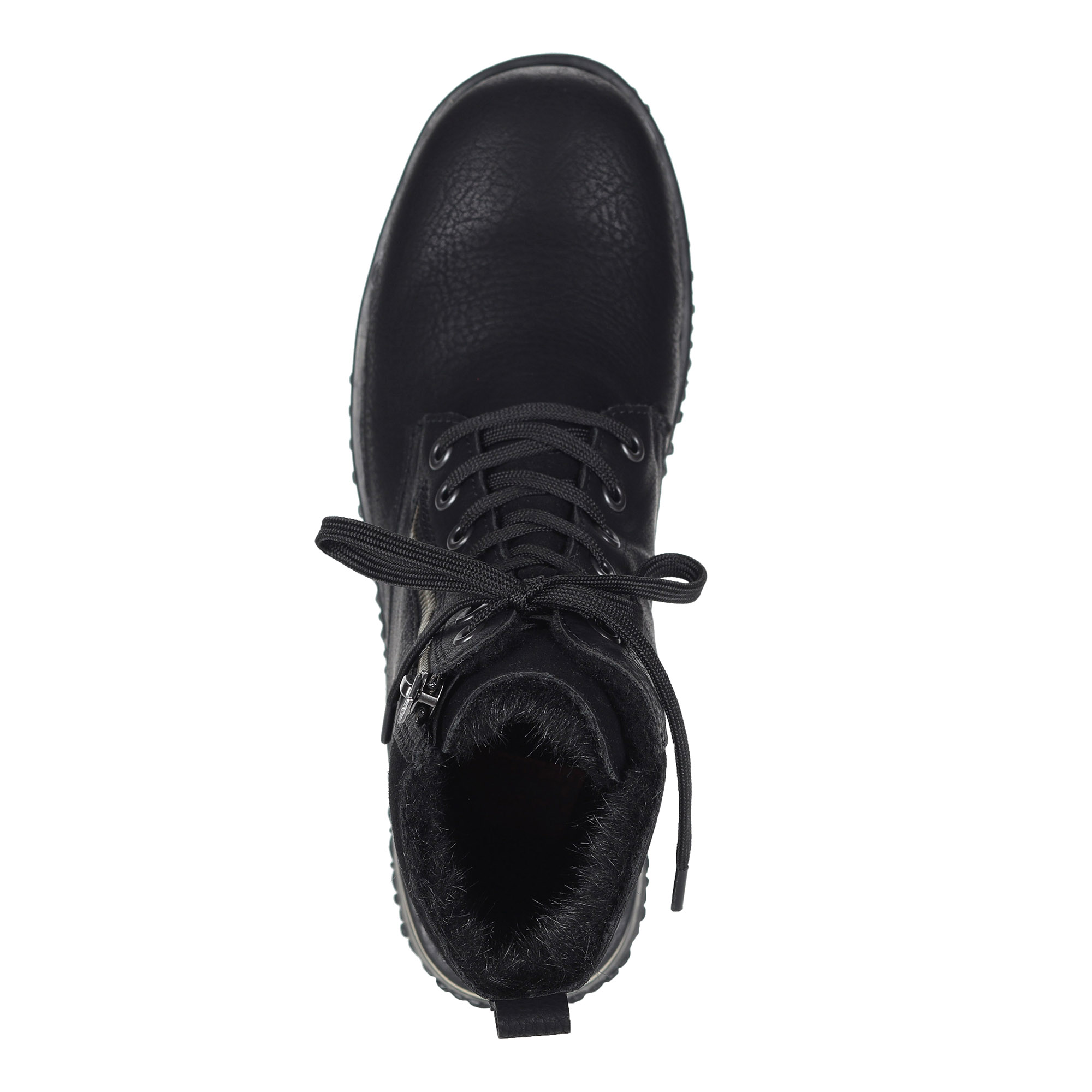 Черные ботинки из экокожи на подкладке из искусственной шерсти Rieker, размер 41, цвет черный - фото 6