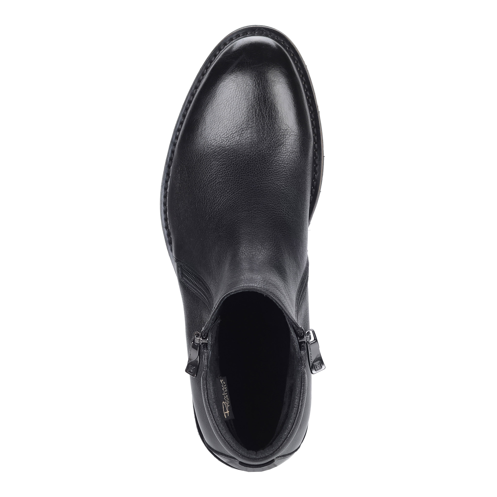 Черные ботинки из кожи без шнуровки от Respect-shoes