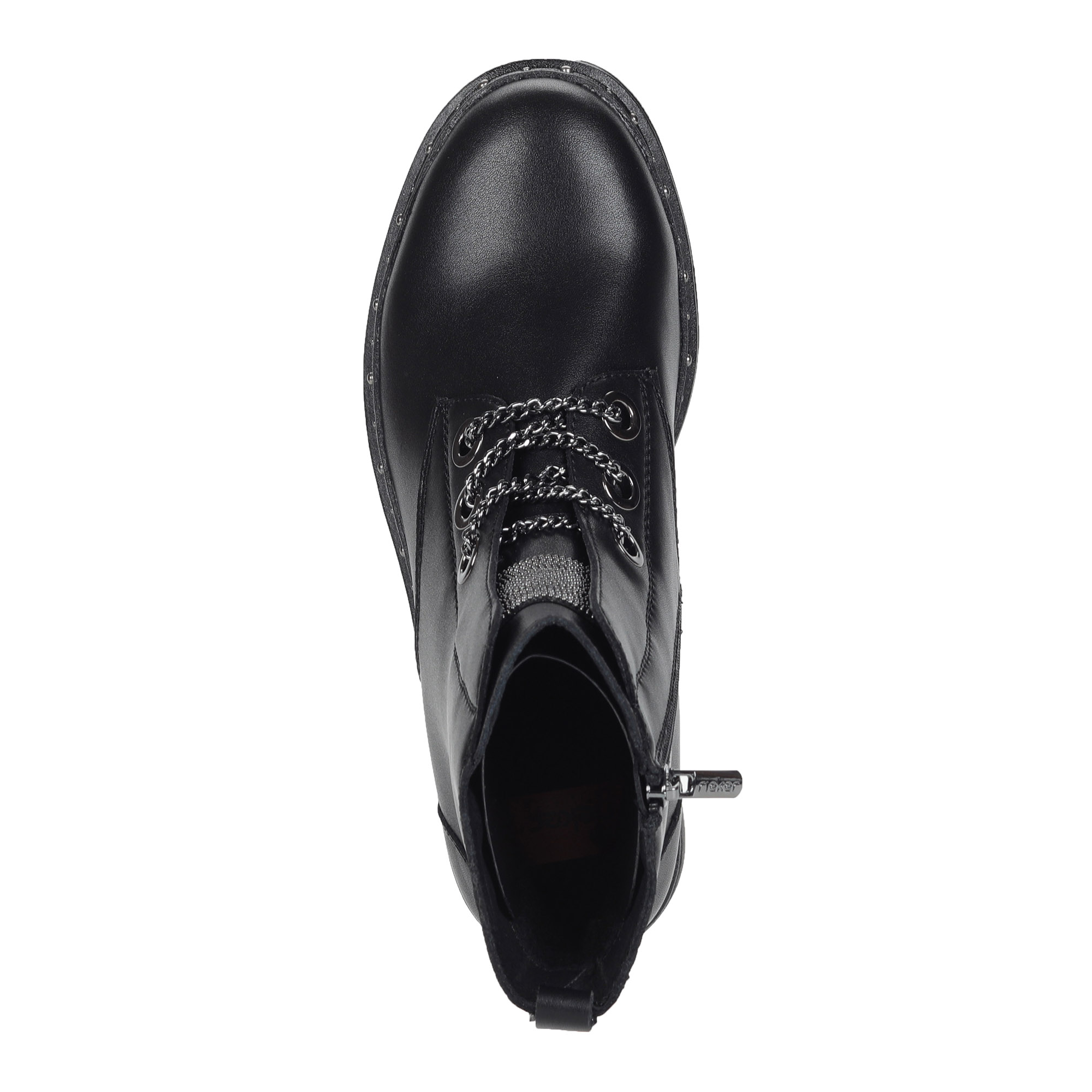 Черные ботинки из кожи на подкладке из текстиля Rieker, размер 39, цвет черный - фото 6