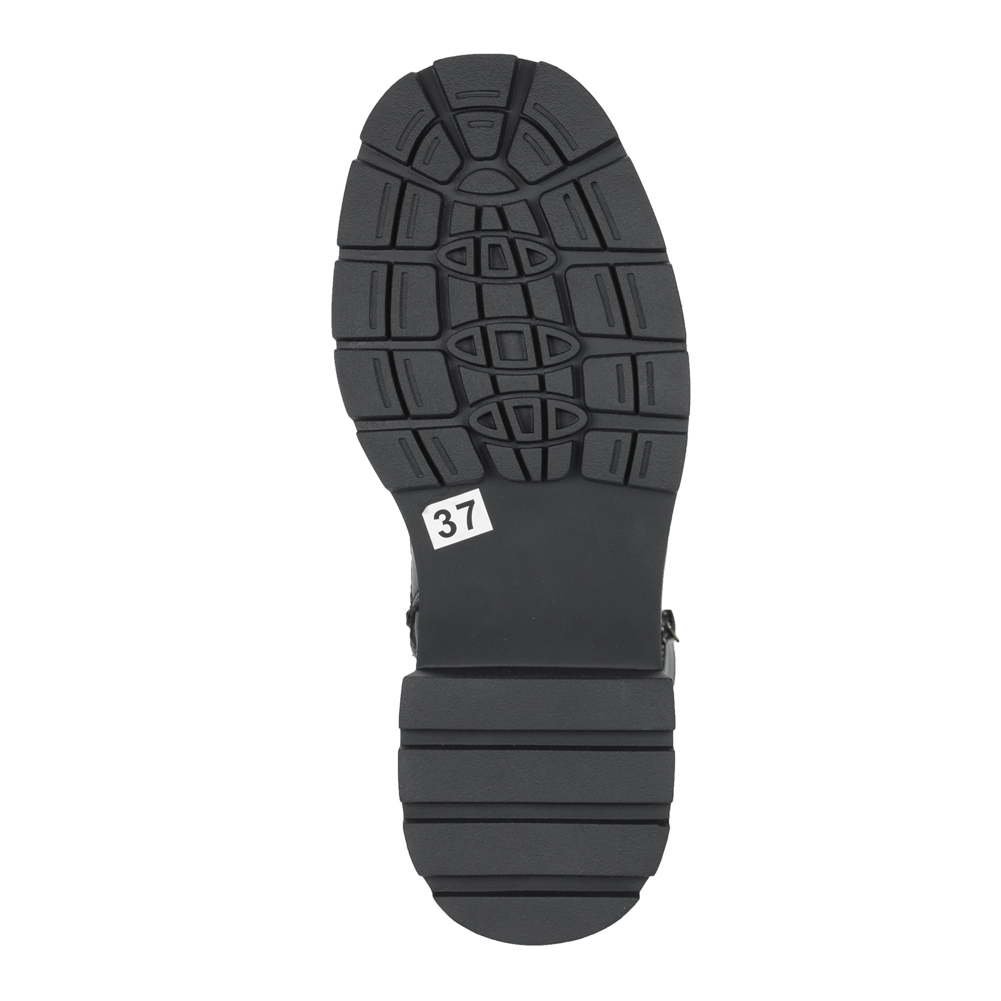 фото Черные ботинки из кожи на шнурках на подкладке из экошерсти на утолщенной подошве keddo