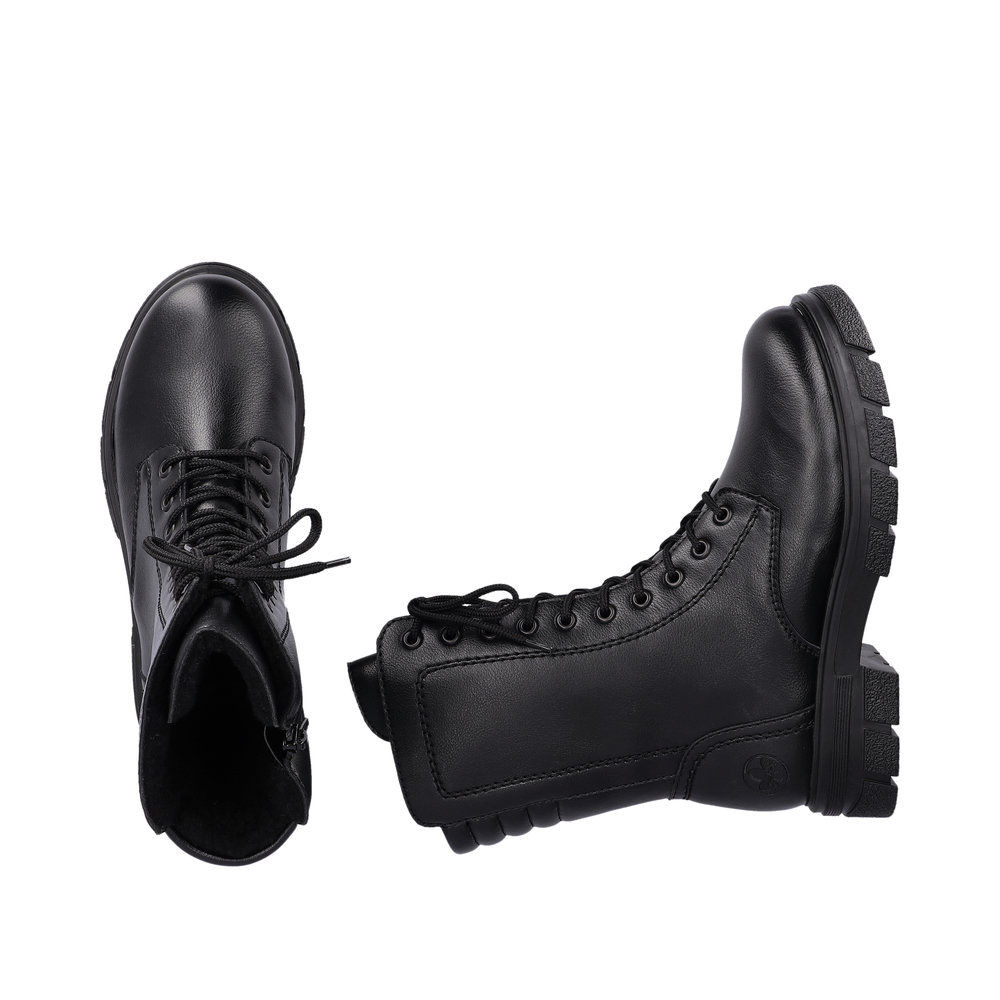 Черные утепленные ботинки из экокожи Rieker, цвет черный - фото 10